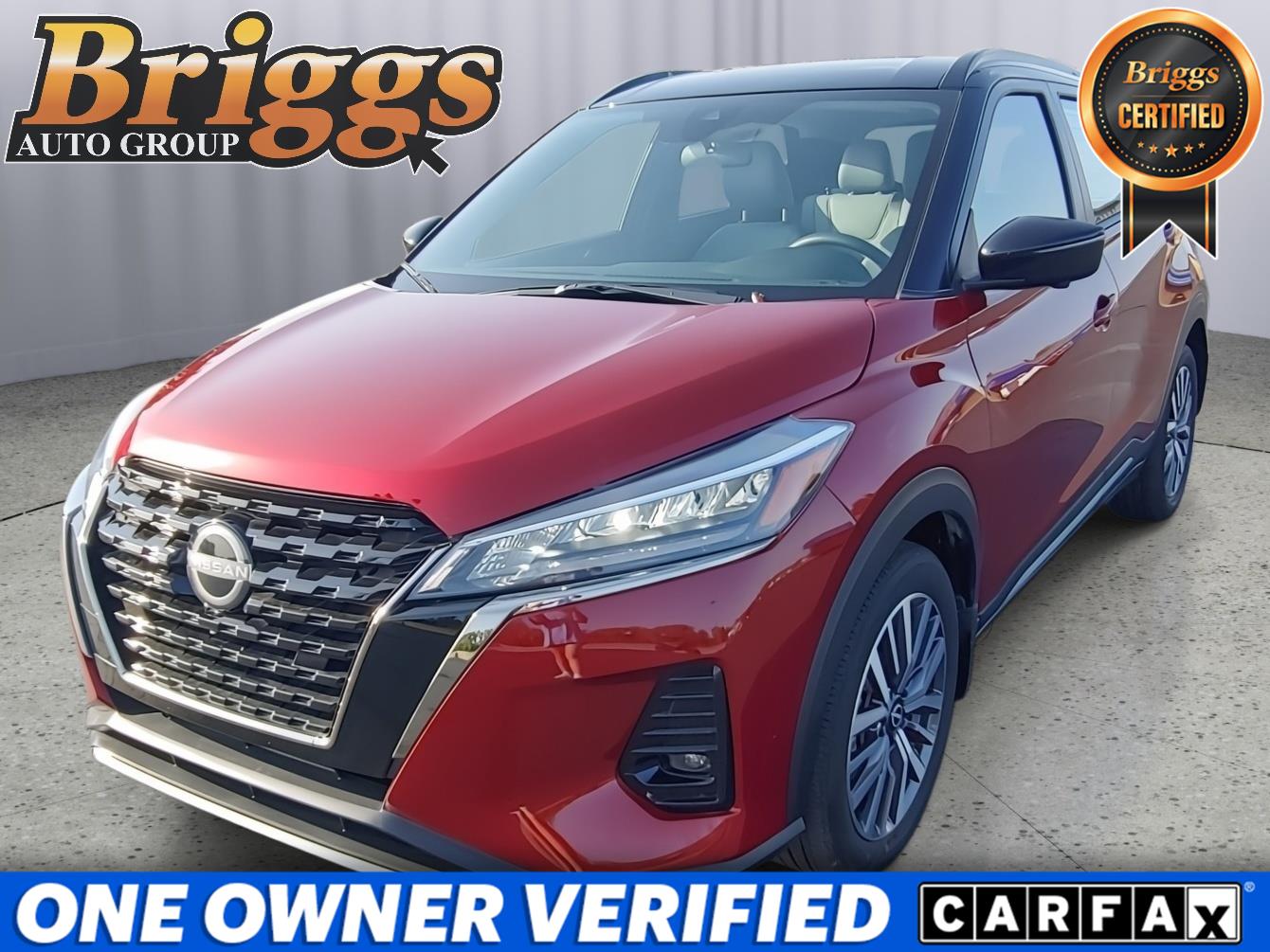Red (Scarlet Ember Tintcoat/Super Black) 2023 Nissan Kicks SUV / Crossover Front-Wheel Drive Continuously Variable Transmission