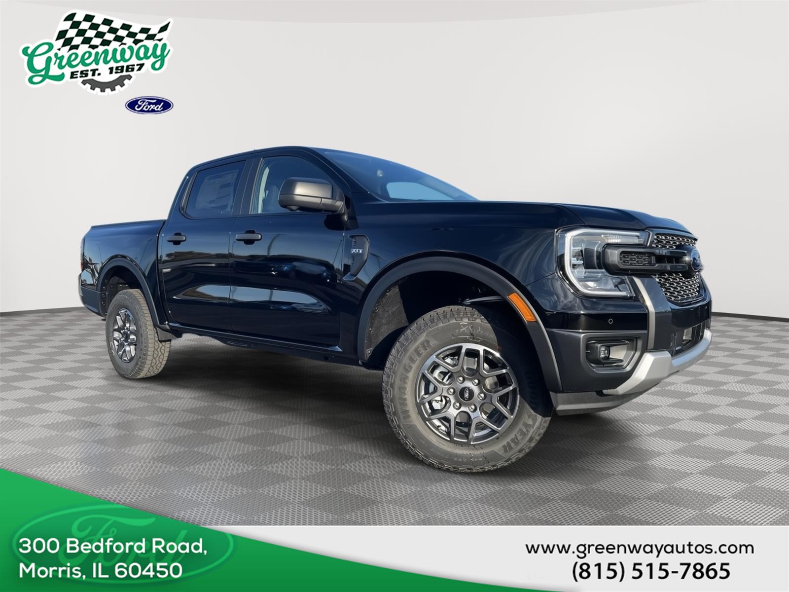 Shadow Black 2025 Ford Ranger XLT SuperCrew 4WD Pickup Truck Four-Wheel Drive Automatic