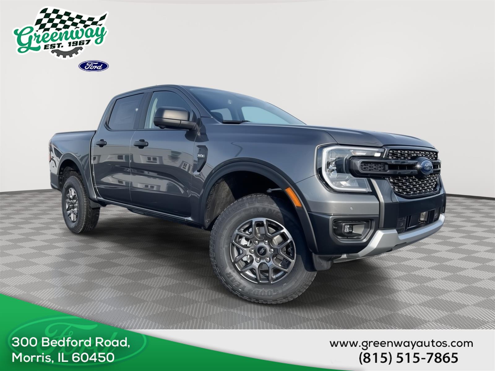 Carbonized Gray Metallic 2025 Ford Ranger XLT SuperCrew 4WD Pickup Truck Four-Wheel Drive Automatic