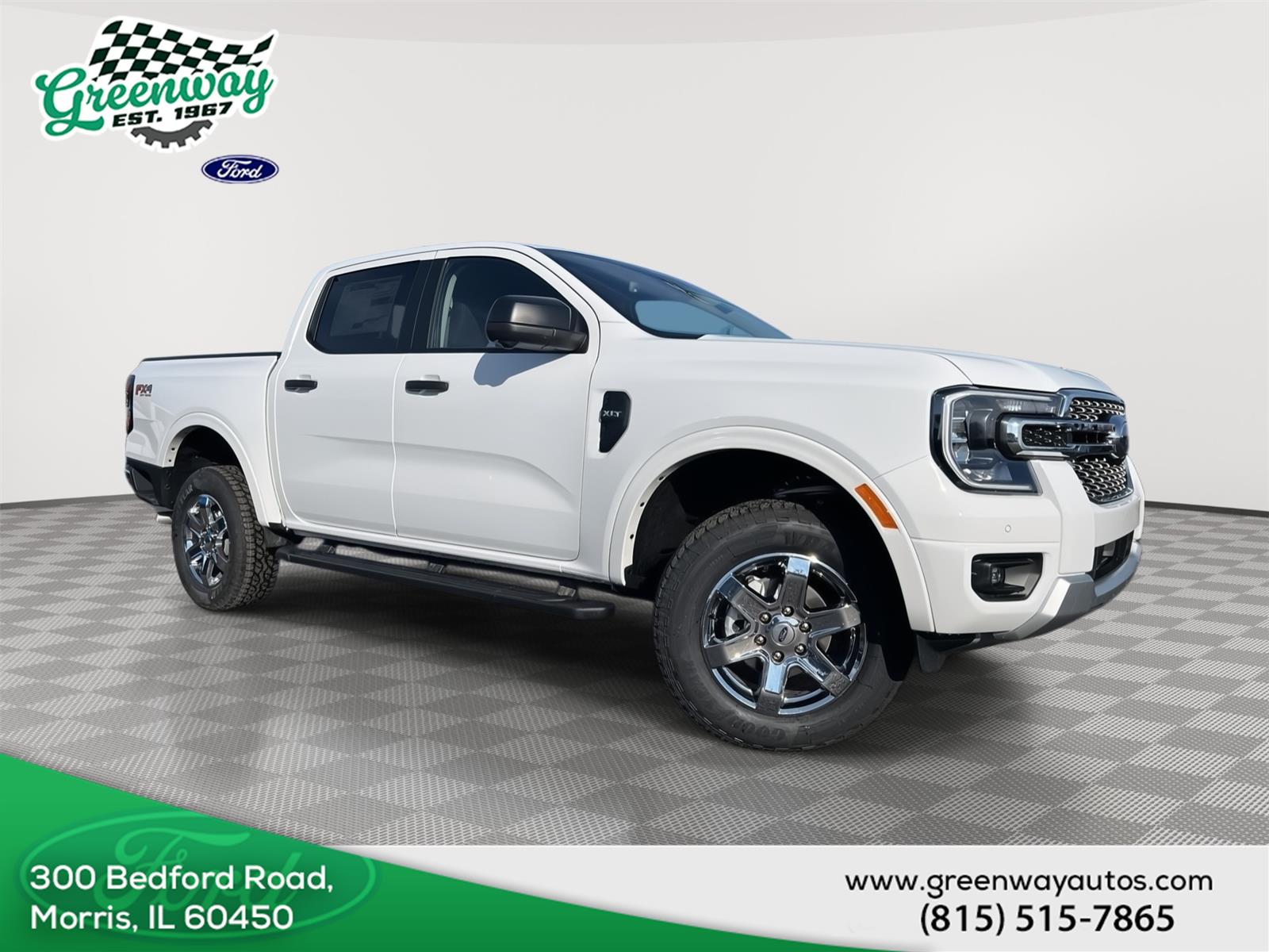 Oxford White 2025 Ford Ranger XLT SuperCrew 4WD Pickup Truck Four-Wheel Drive Automatic