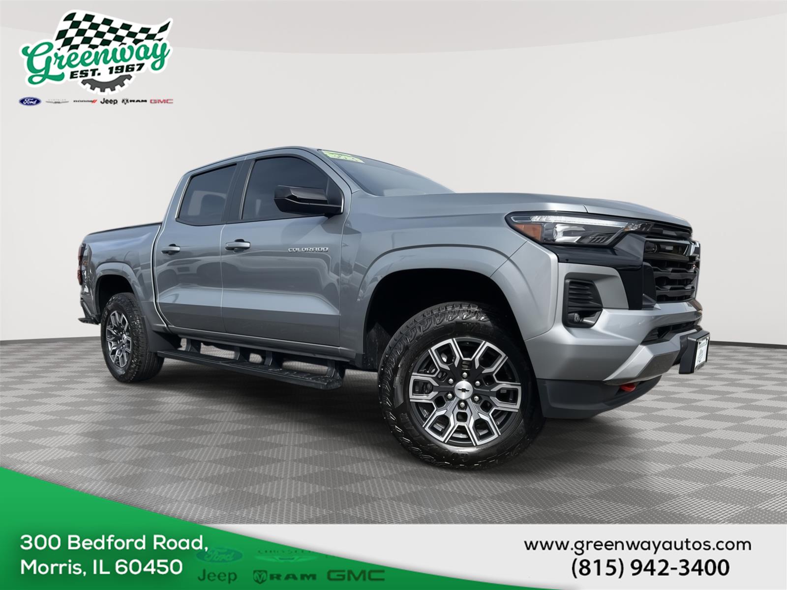 Sterling Gray Metallic 2023 Chevrolet Colorado Z71 Crew Cab 4WD Pickup Truck Four-Wheel Drive 8-Speed Automatic