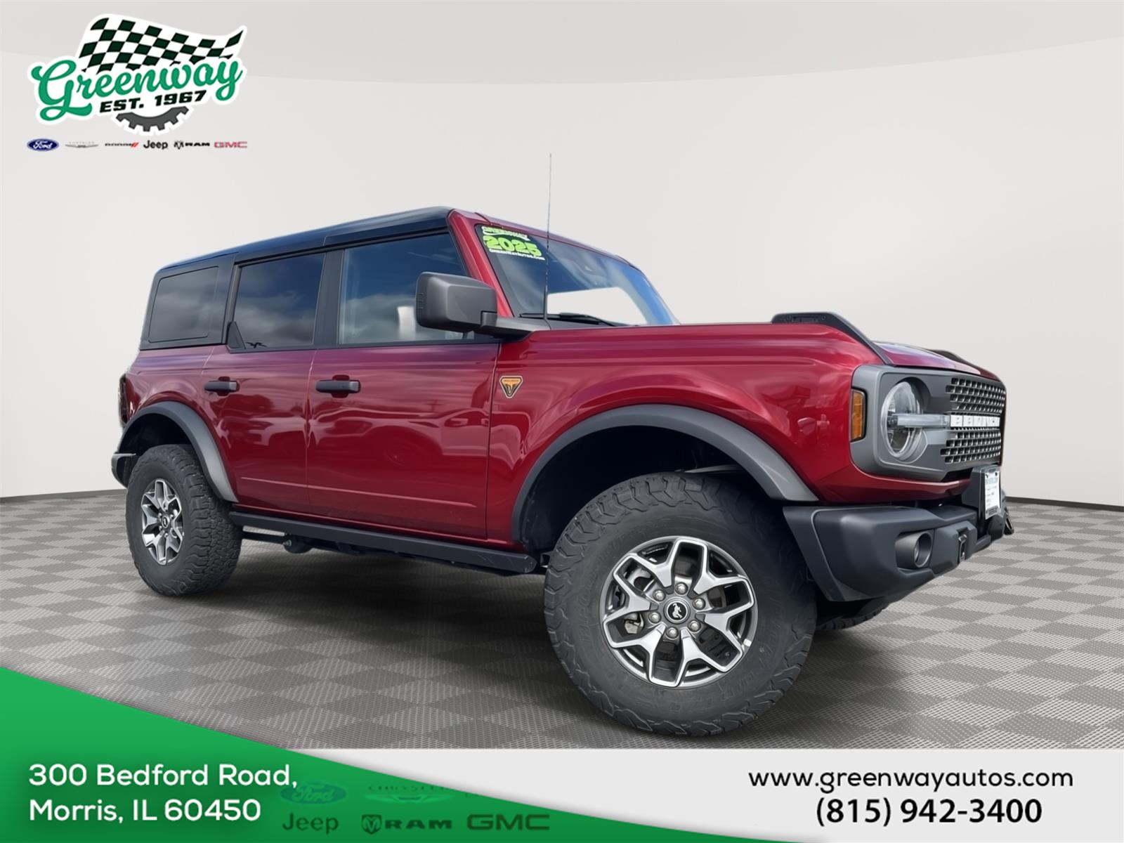 Ruby Red Metallic Tinted Clearcoat 2025 Ford Bronco Badlands 4-Door 4WD SUV / Crossover Four-Wheel Drive 7-Speed Manual