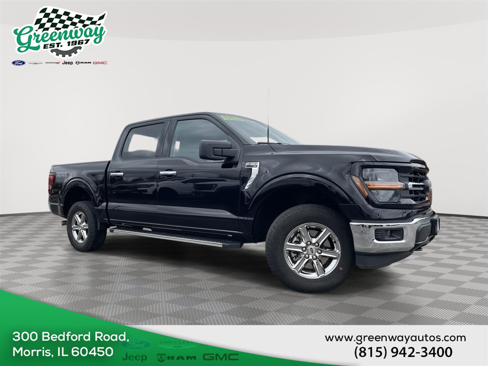 Agate Black Metallic 2025 Ford F-150 XLT SuperCrew 4WD Pickup Truck Four-Wheel Drive Automatic