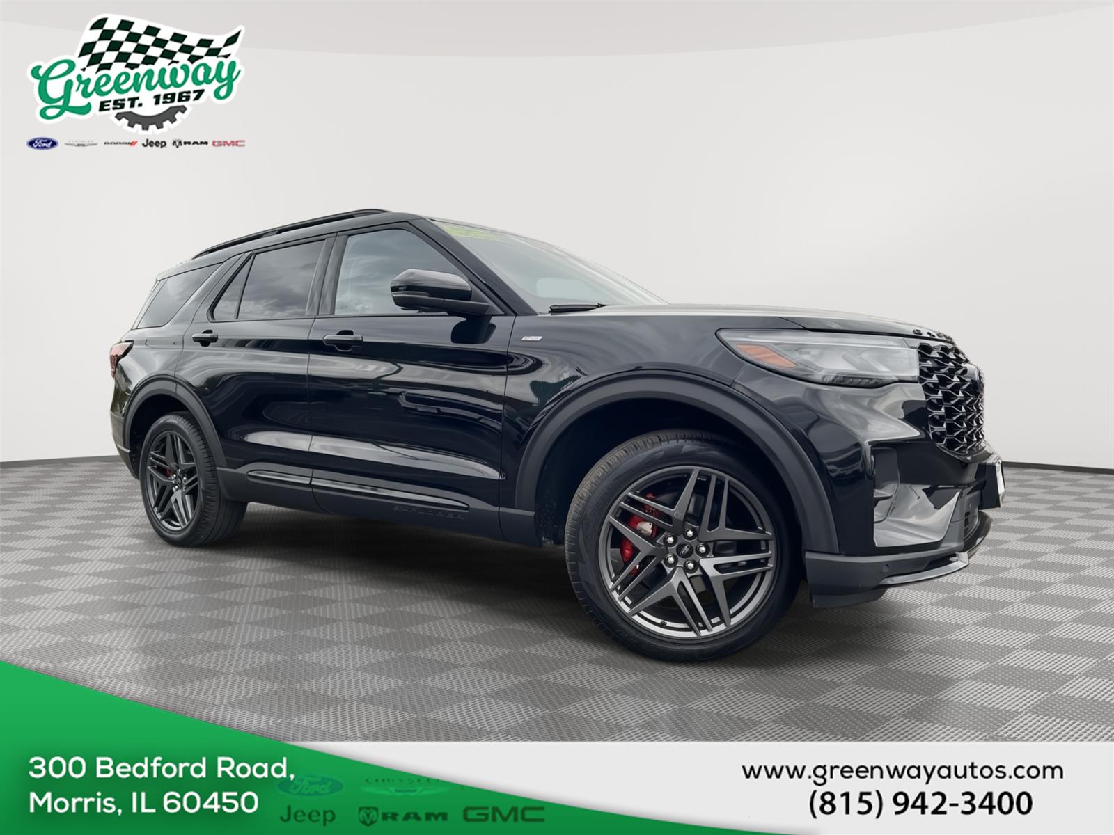 Agate Black Metallic 2025 Ford Explorer ST-Line AWD SUV / Crossover All-Wheel Drive Automatic