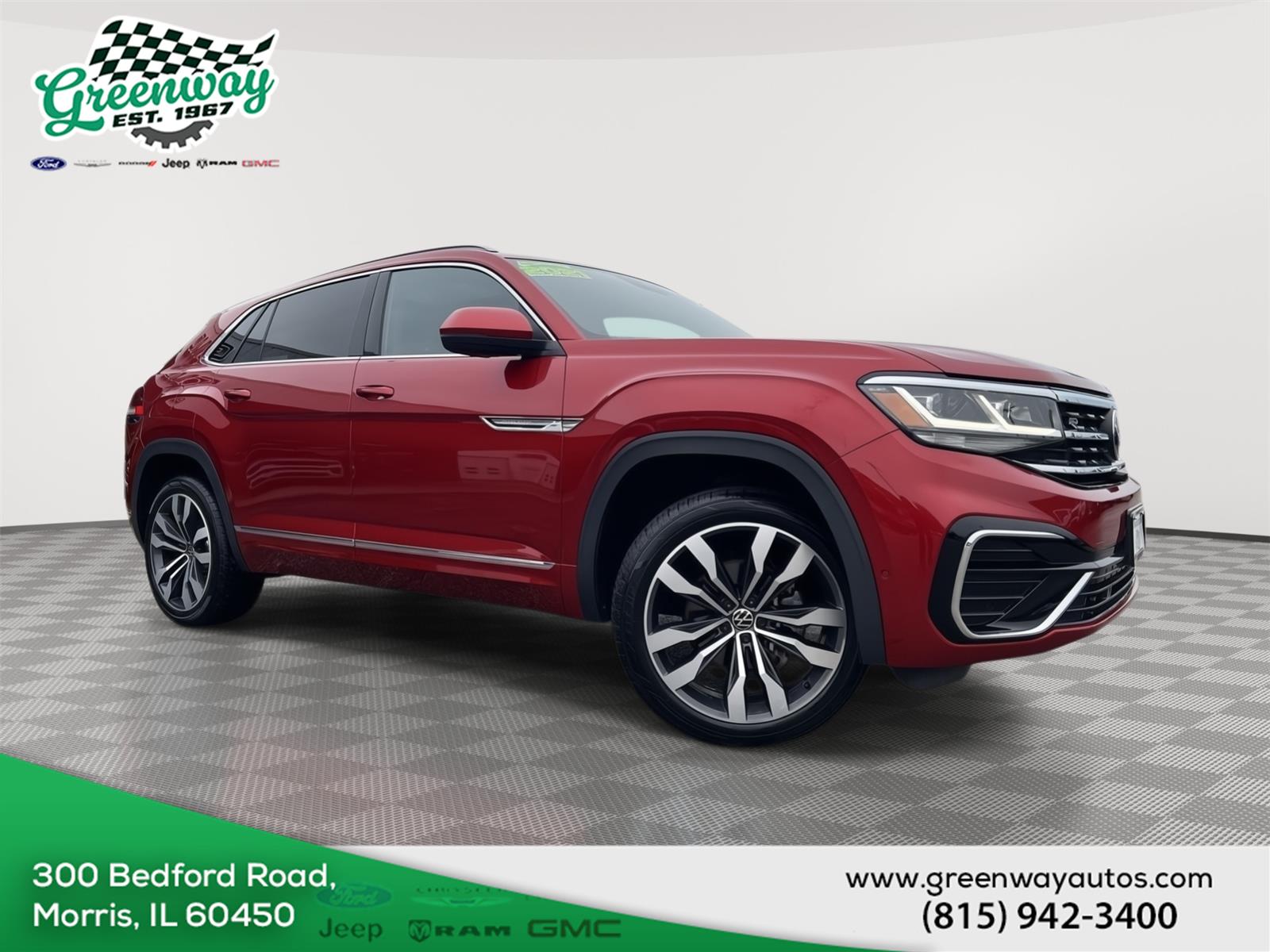 Aurora Red Metallic 2021 Volkswagen Atlas Cross Sport V6 SEL Premium R-Line 4Motion SUV / Crossover All-Wheel Drive Automatic