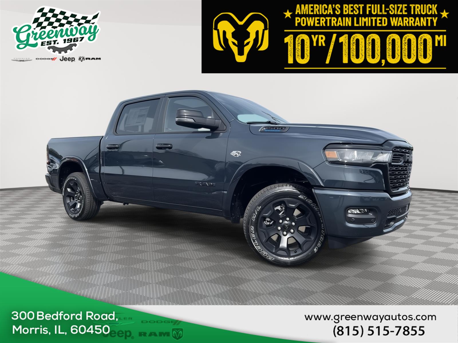 Forged Blue Metallic 2026 RAM 1500 Pickup Truck Four-Wheel Drive 8-Speed Automatic