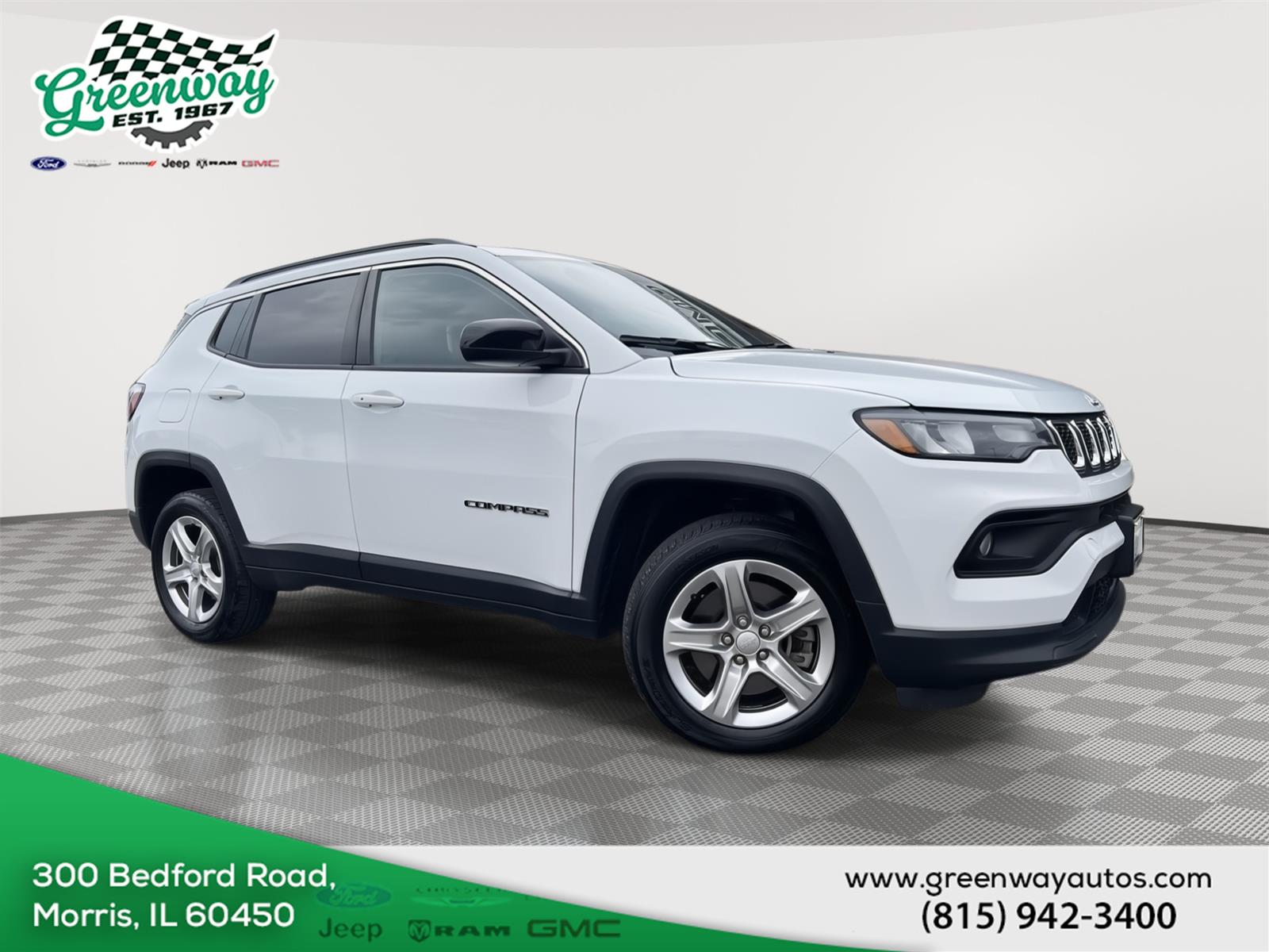 Bright White Clearcoat 2024 Jeep Compass SUV / Crossover Four-Wheel Drive 8-Speed Automatic