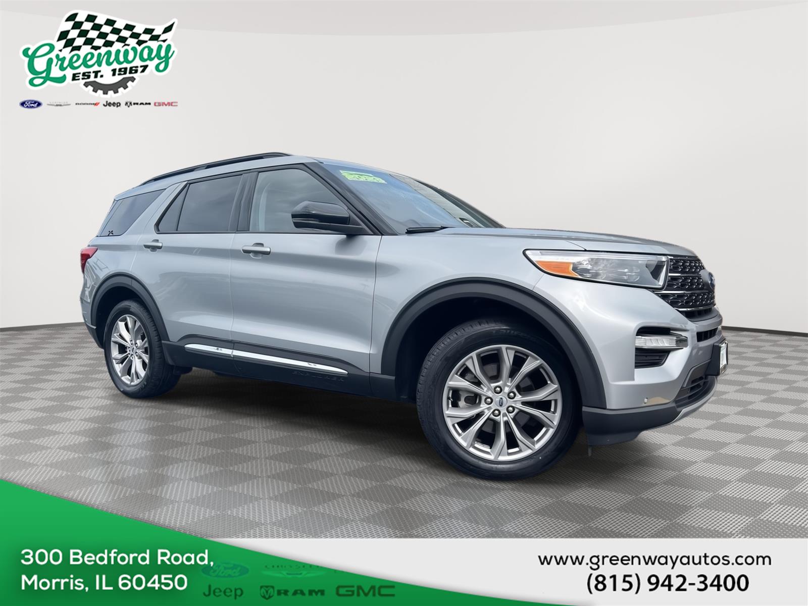 Iconic Silver Metallic 2023 Ford Explorer SUV / Crossover All-Wheel Drive Automatic