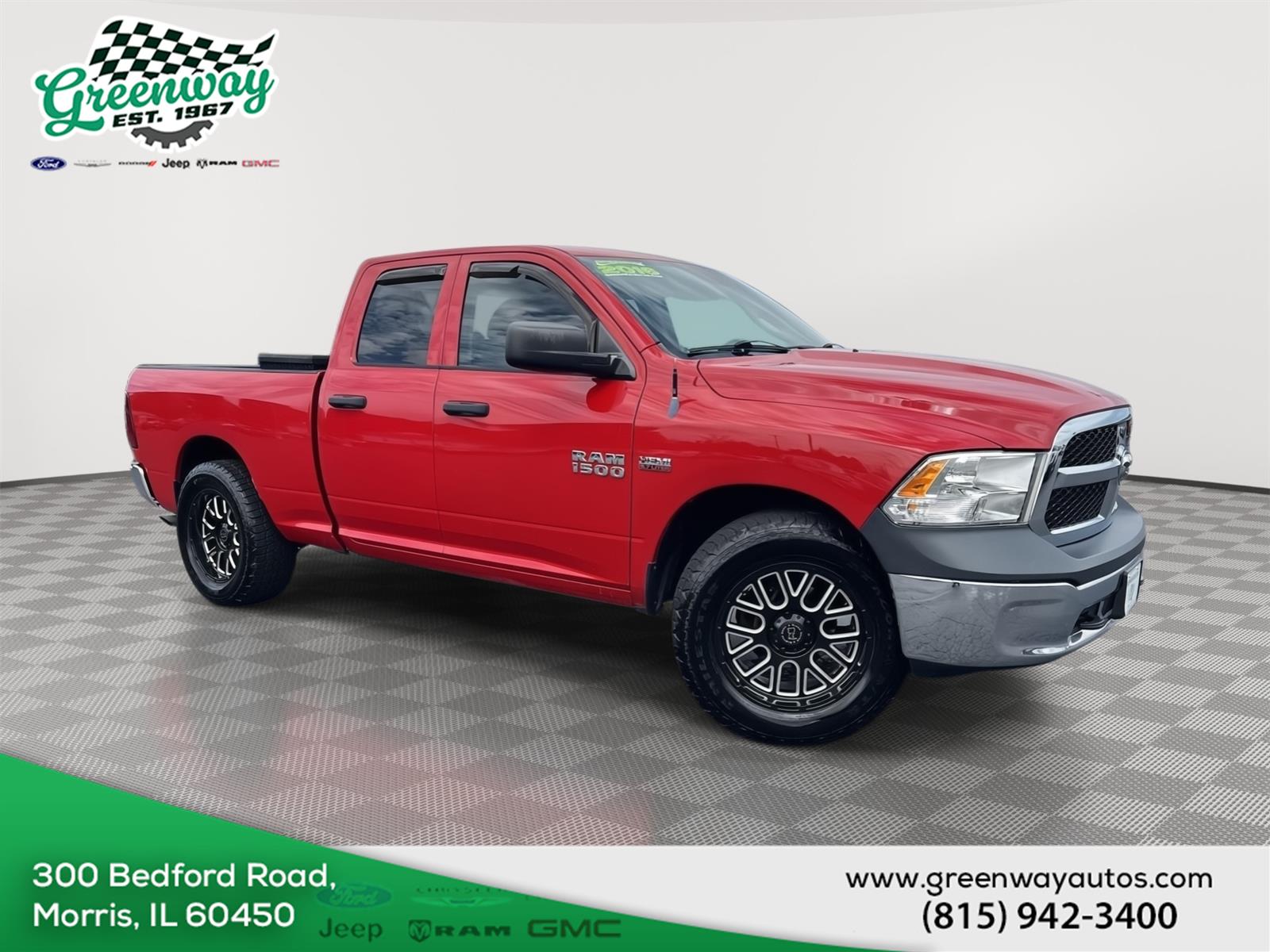 Flame Red Clearcoat 2016 RAM 1500 Pickup Truck Four-Wheel Drive 8-Speed Automatic