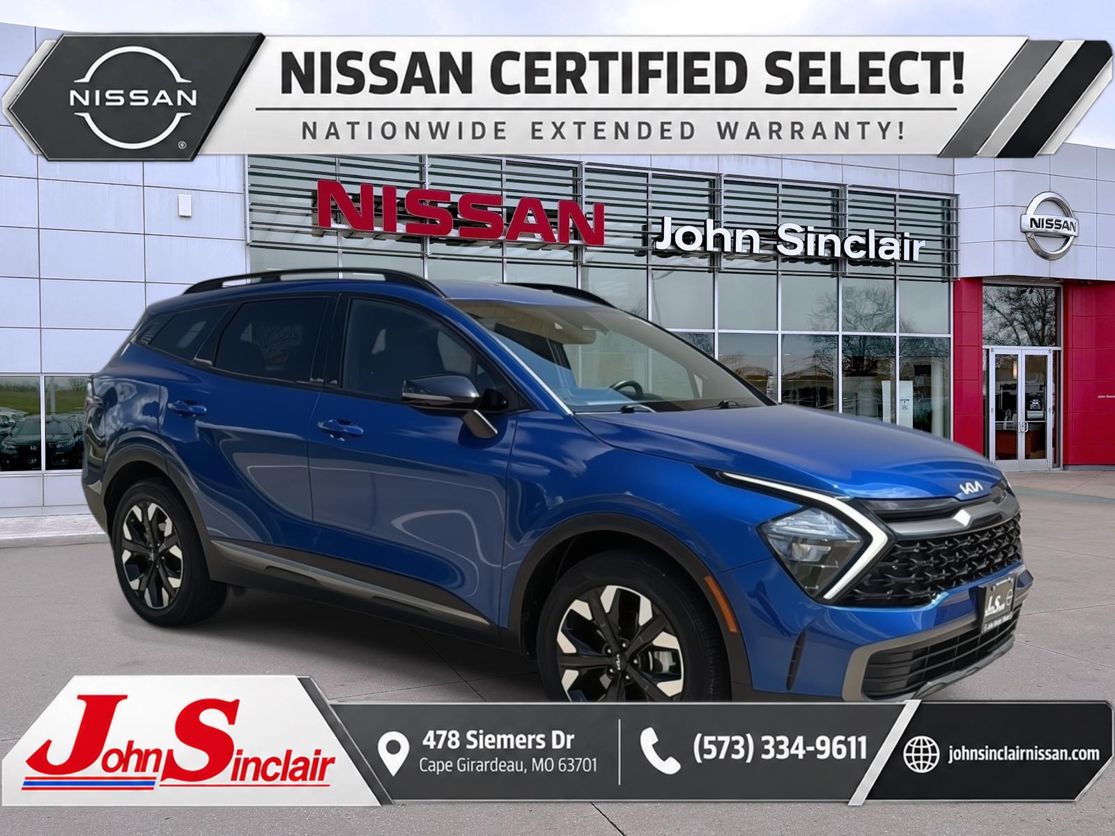 Sapphire Blue 2023 Kia Sportage SUV / Crossover All-Wheel Drive 8-Speed Automatic