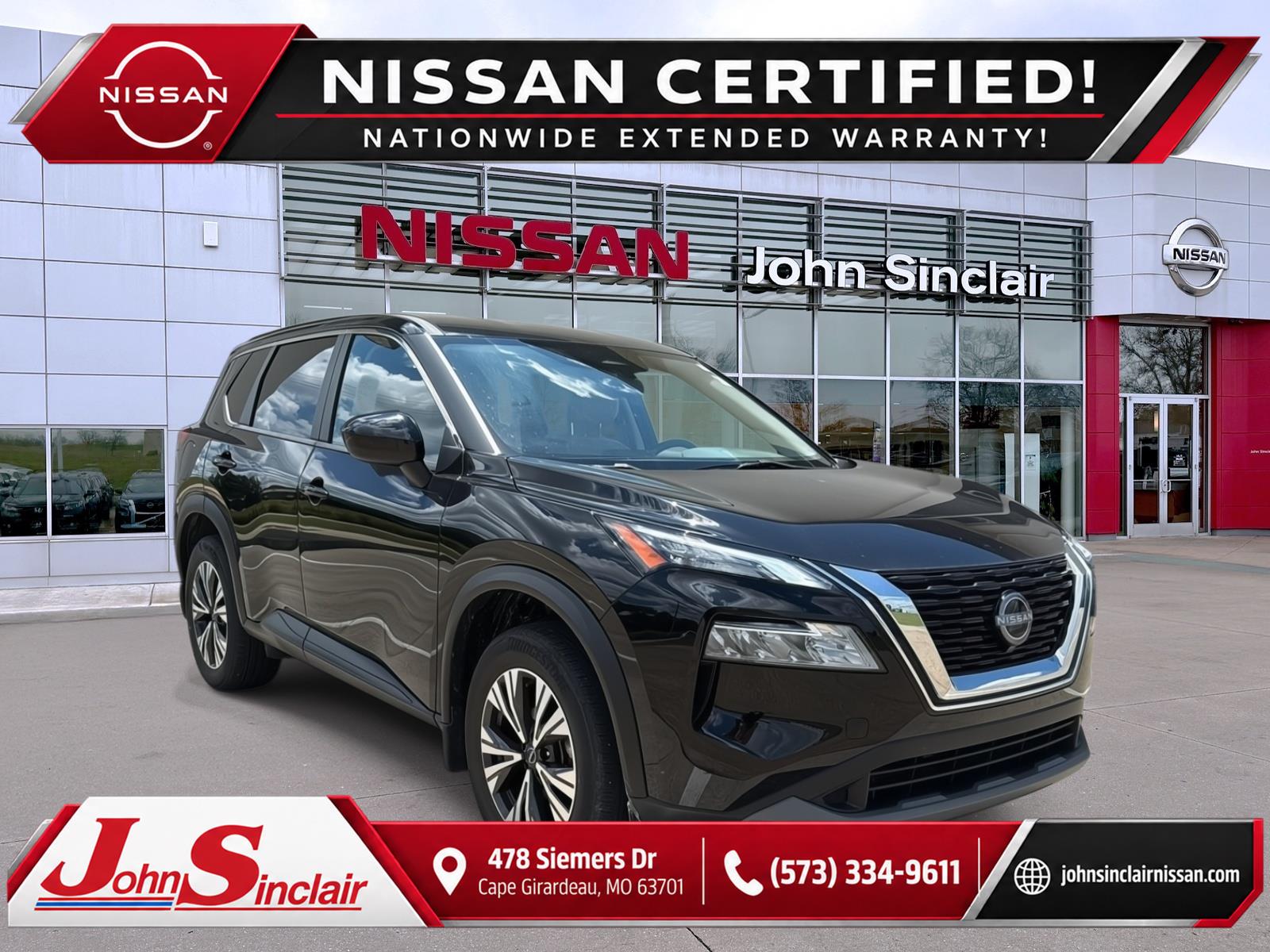 Super Black 2023 Nissan Rogue SUV / Crossover All-Wheel Drive Continuously Variable Transmission