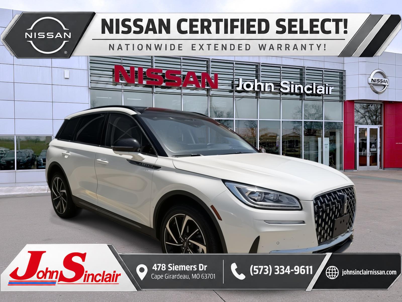 Pristine White Metallic Tri-Coat 2025 Lincoln Corsair SUV / Crossover All-Wheel Drive 8-Speed Automatic