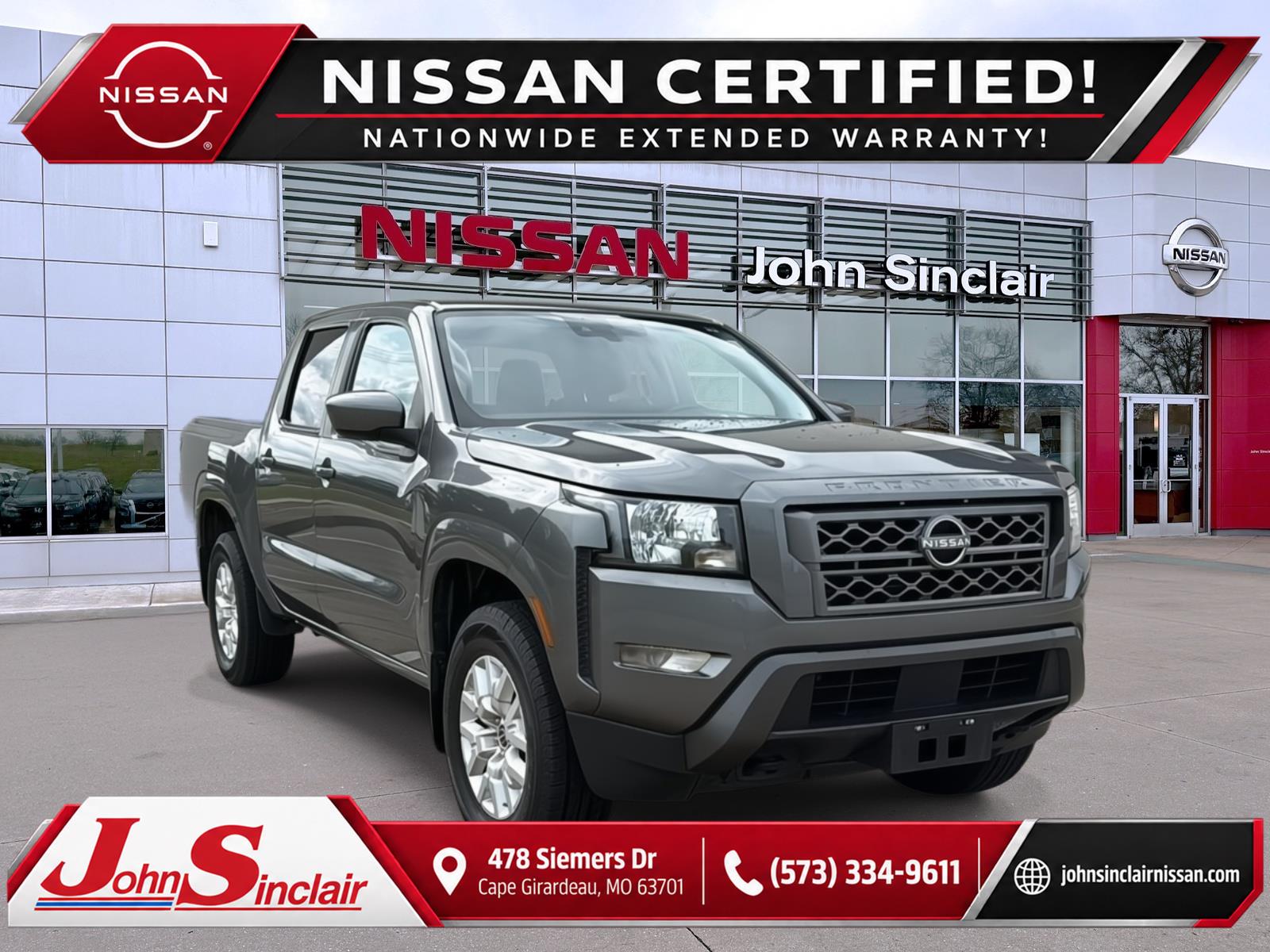 Gray (Gun Metallic) 2023 Nissan Frontier Pickup Truck Four-Wheel Drive Automatic