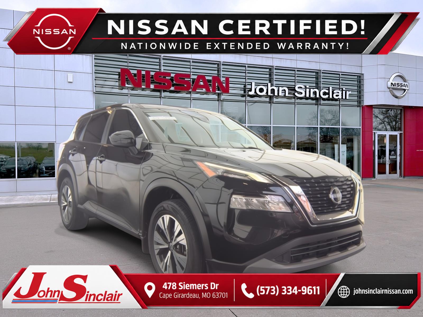 Super Black 2023 Nissan Rogue SUV / Crossover Front-Wheel Drive Continuously Variable Transmission