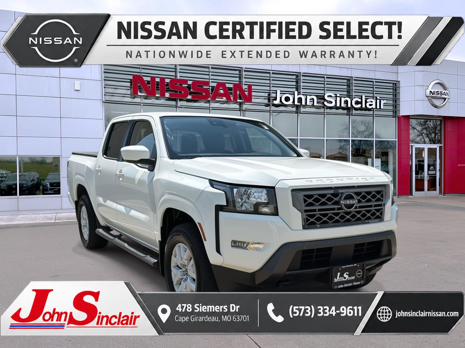 Glacier White 2022 Nissan Frontier Pickup Truck Four-Wheel Drive Automatic