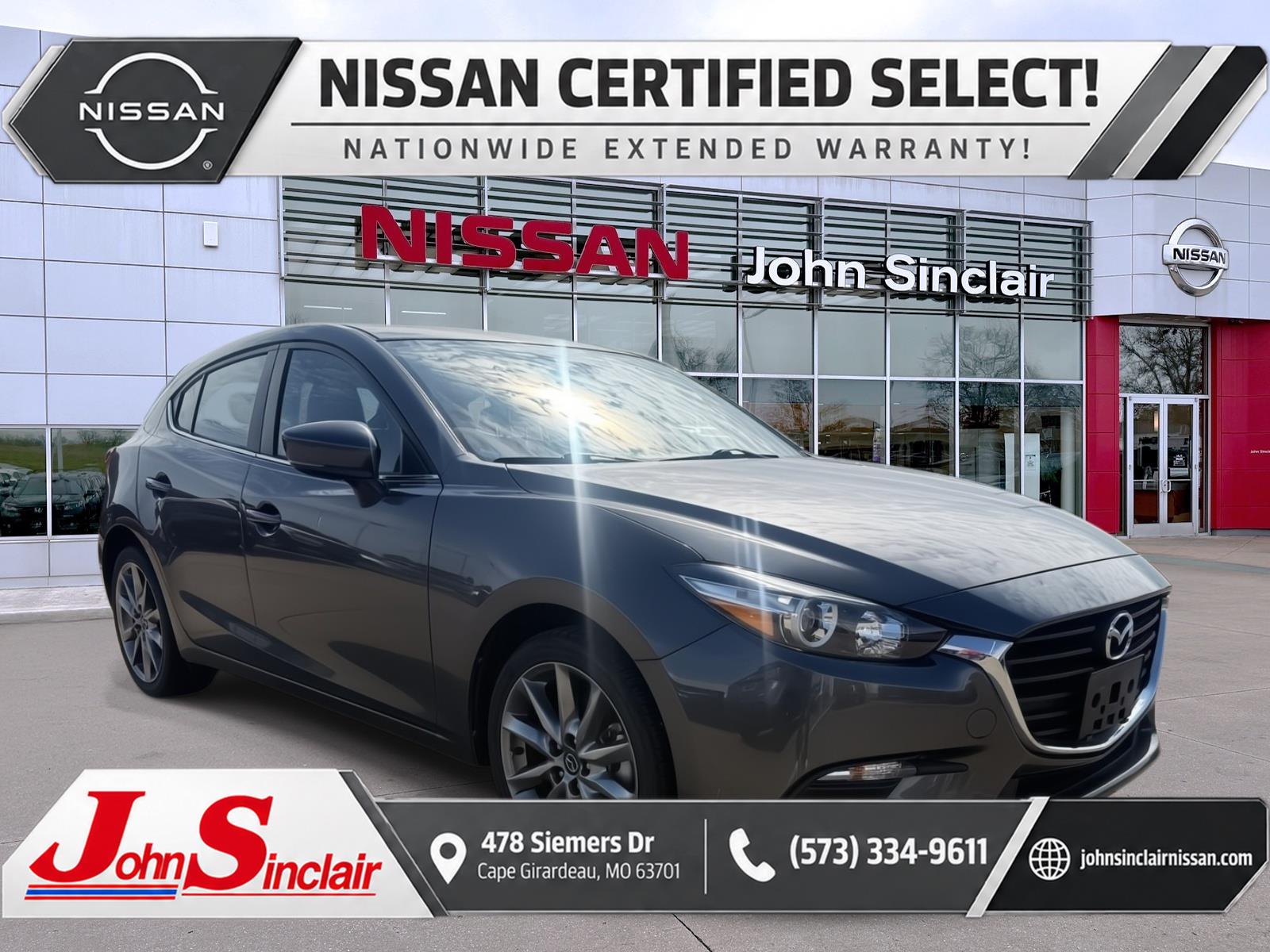 Machine Gray Metallic 2018 Mazda MAZDA3 Hatchback Front-Wheel Drive Automatic