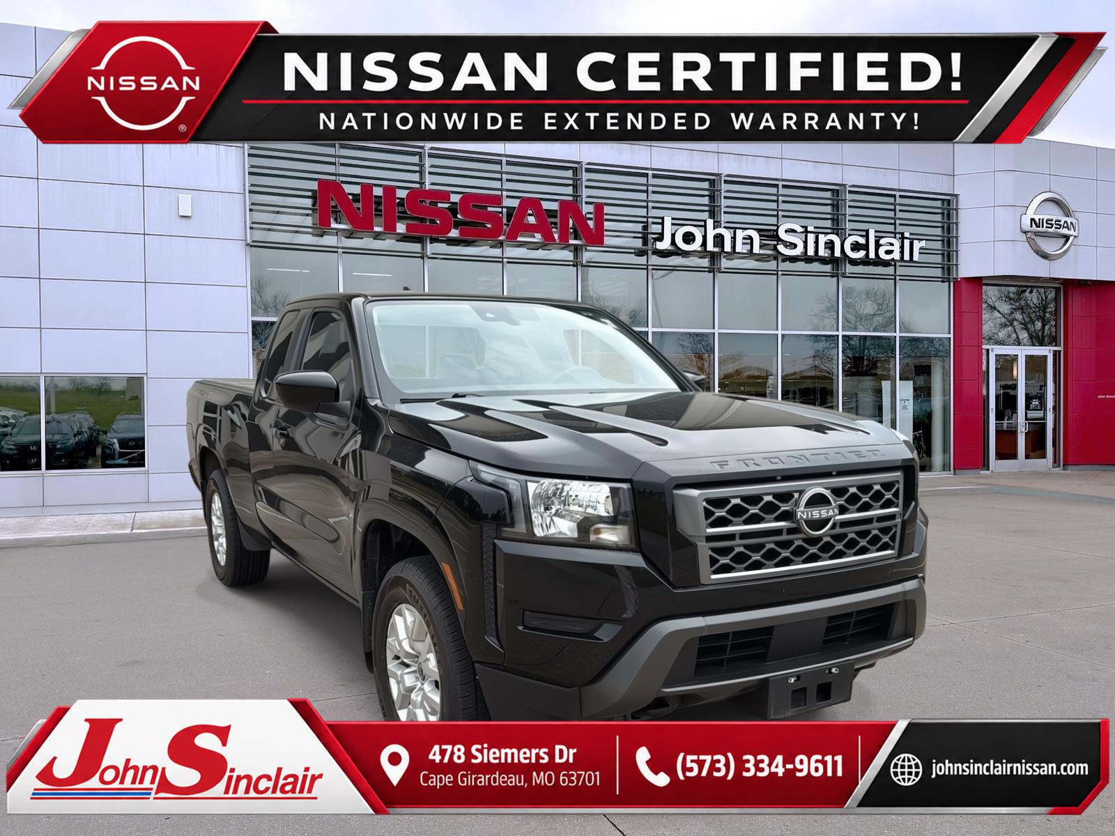 Super Black 2022 Nissan Frontier Pickup Truck Four-Wheel Drive Automatic