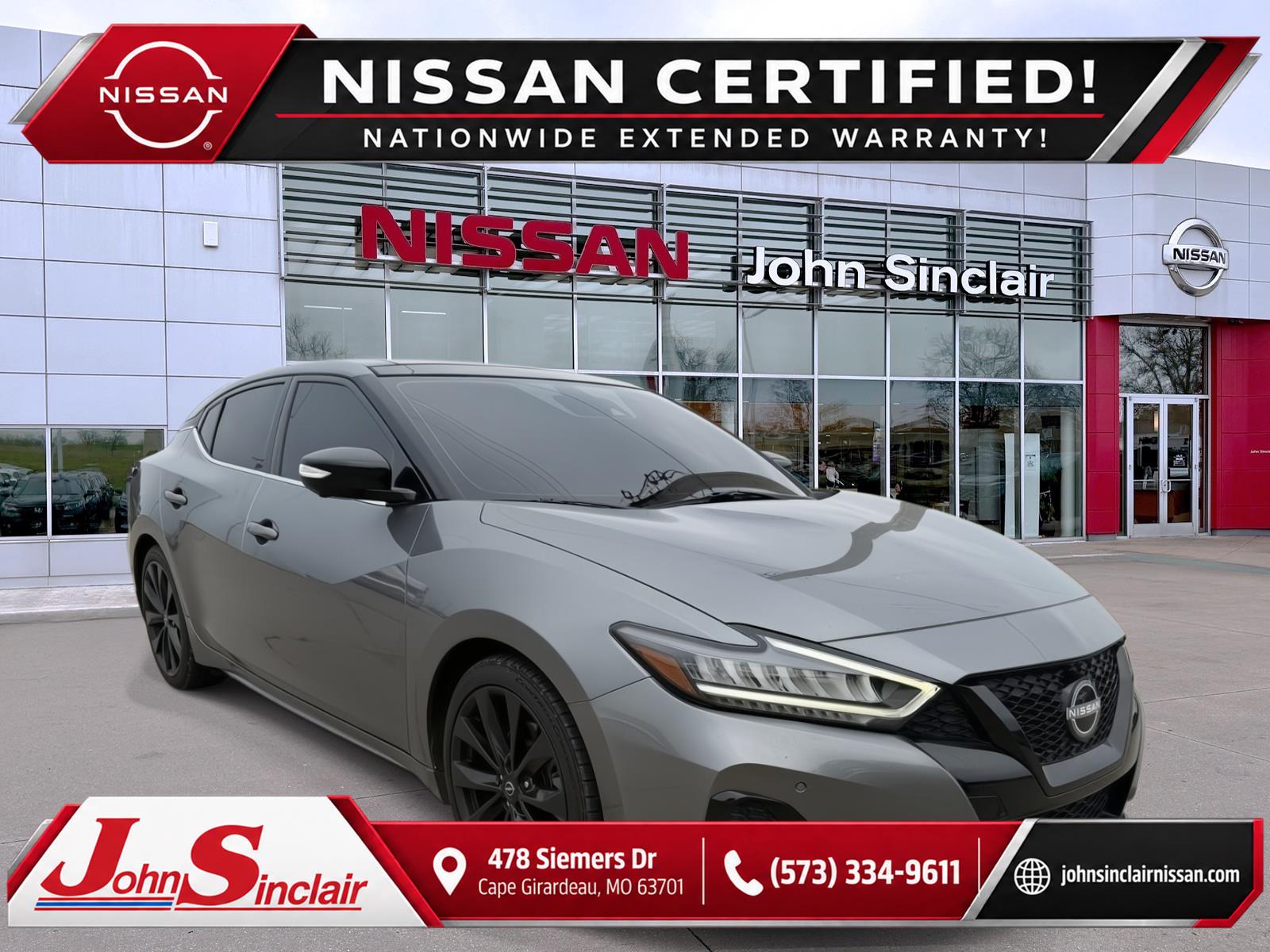 Gray (Gun Metallic) 2023 Nissan Maxima Sedan Front-Wheel Drive Continuously Variable Transmission