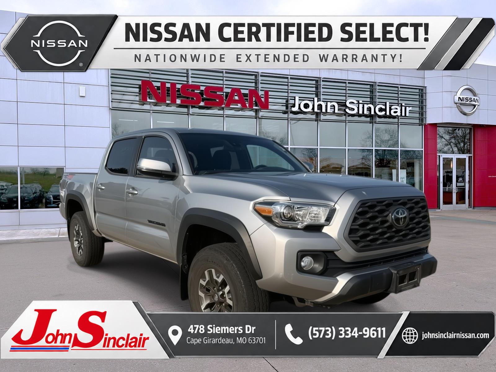 Silver Sky Metallic 2021 Toyota Tacoma Pickup Truck Four-Wheel Drive Automatic