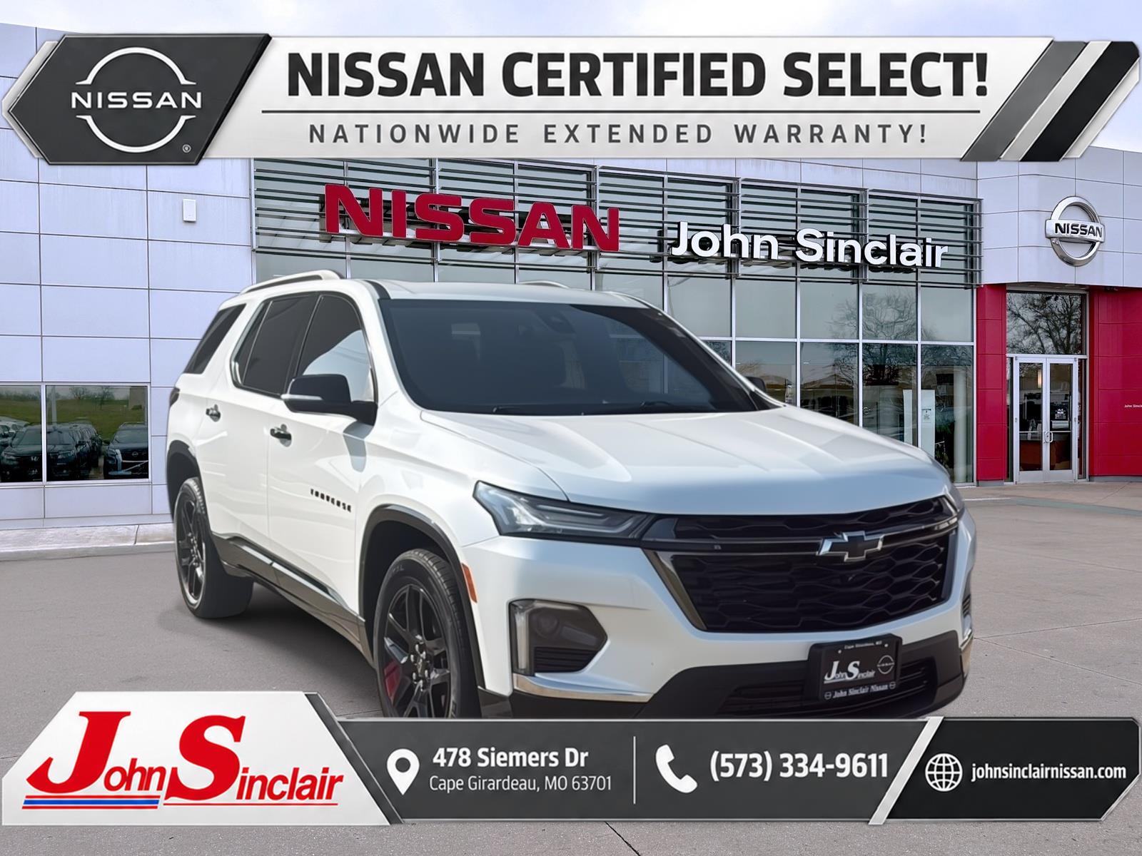 White (Iridescent Pearl Tricoat) 2023 Chevrolet Traverse SUV / Crossover Four-Wheel Drive 9-Speed Automatic