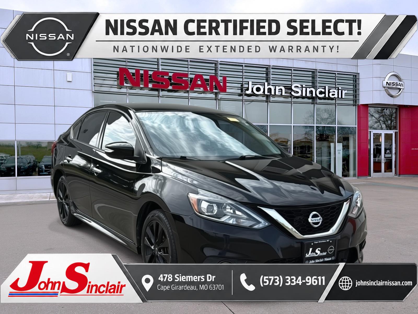 Super Black 2018 Nissan Sentra Sedan Front-Wheel Drive Continuously Variable Transmission