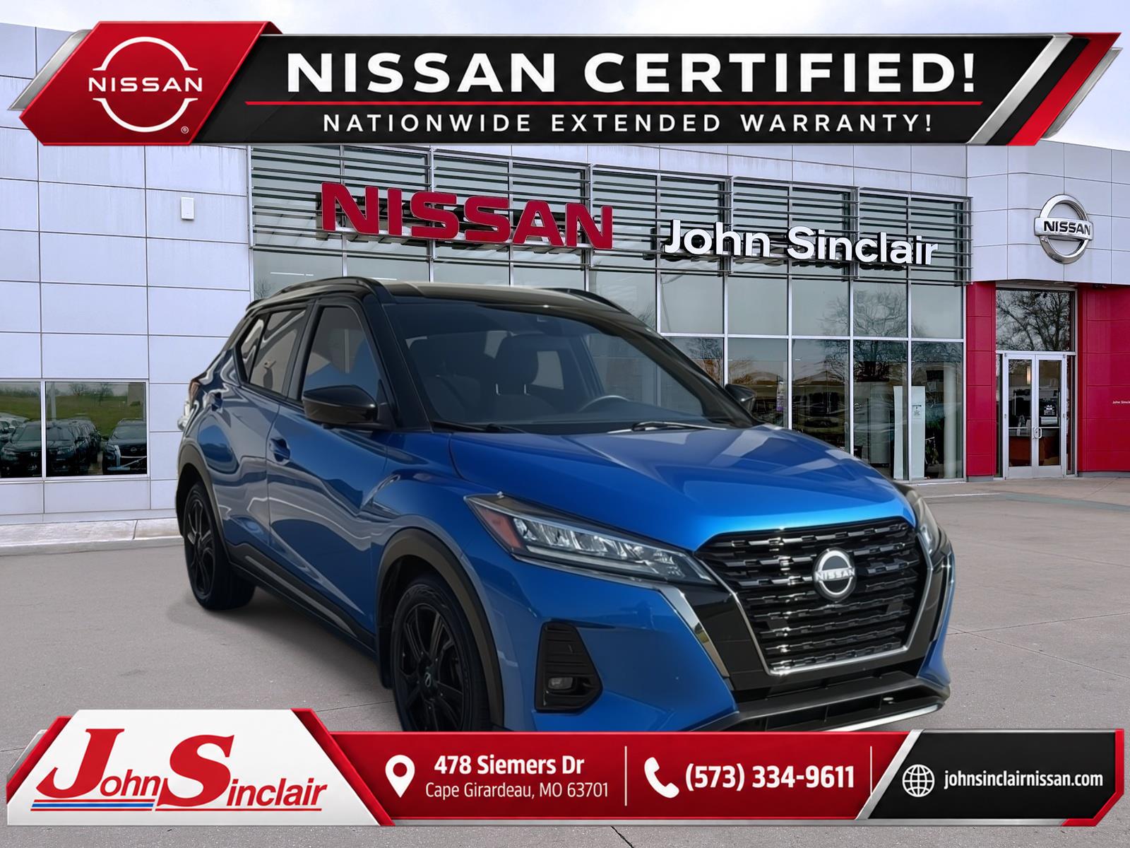 Electric Blue Metallic/Super Black 2024 Nissan Kicks SUV / Crossover Front-Wheel Drive Continuously Variable Transmission