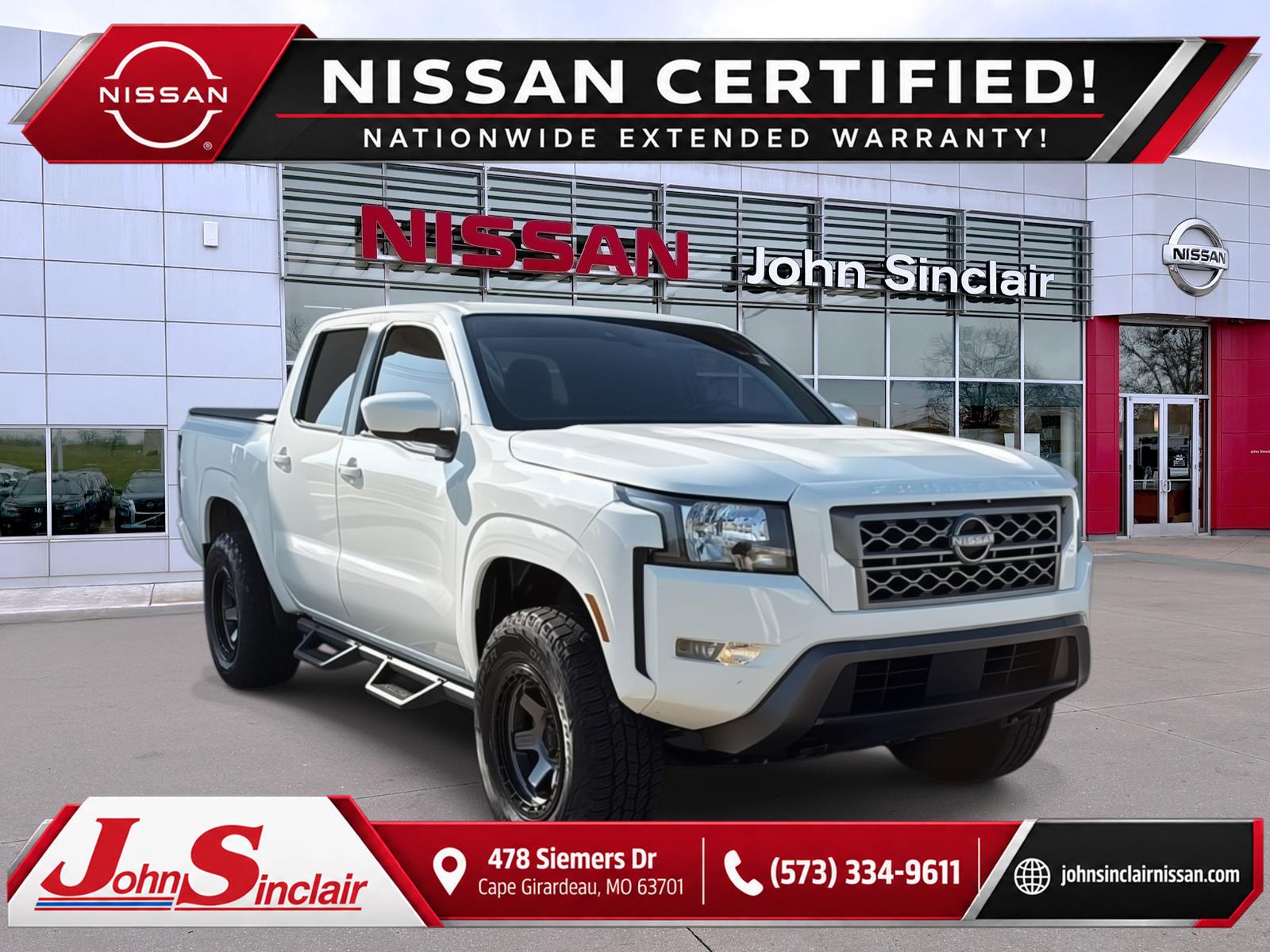 Glacier White 2022 Nissan Frontier Pickup Truck Four-Wheel Drive Automatic