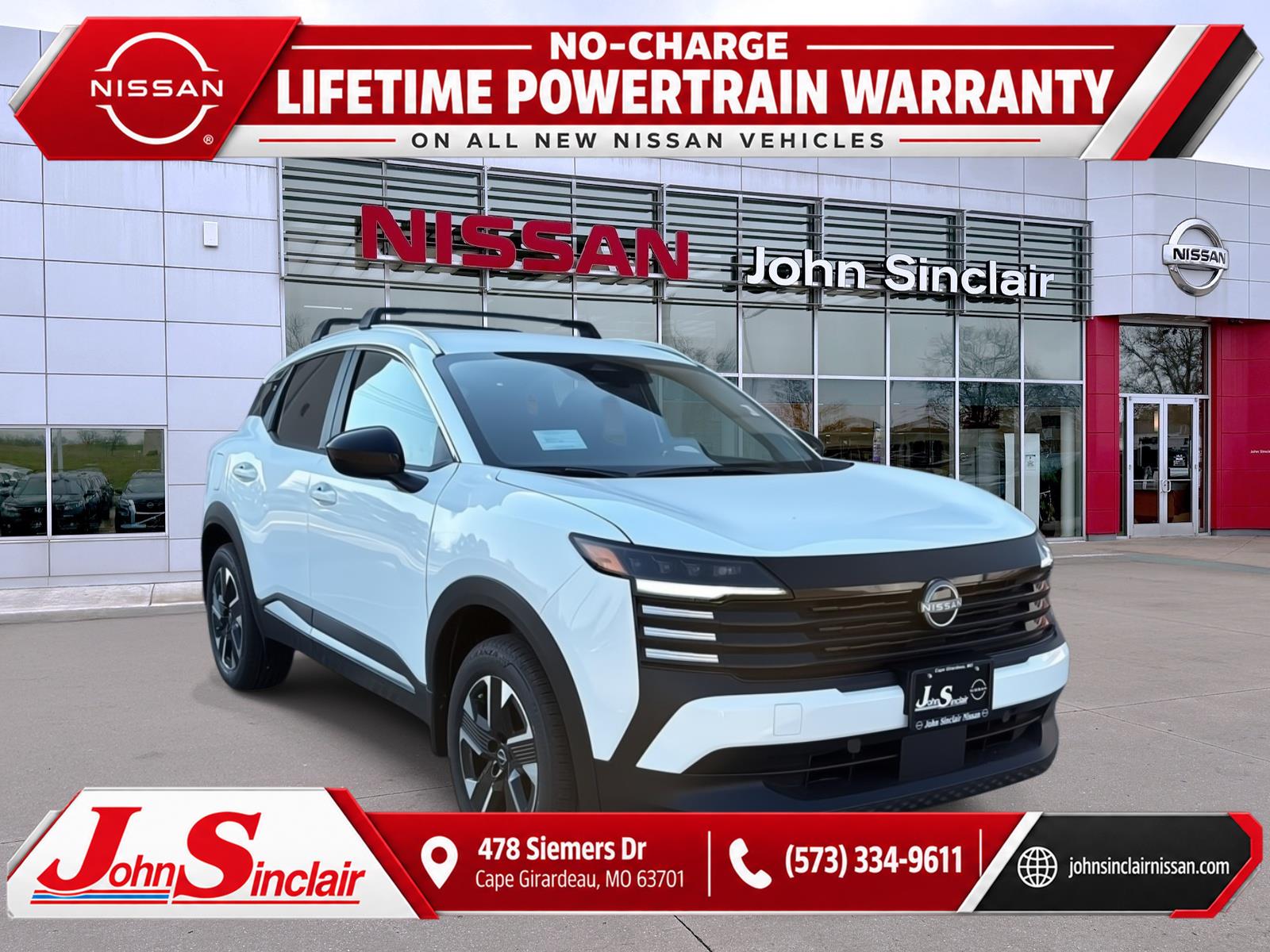 White (Fresh Powder) 2026 Nissan Kicks SUV / Crossover All-Wheel Drive Continuously Variable Transmission