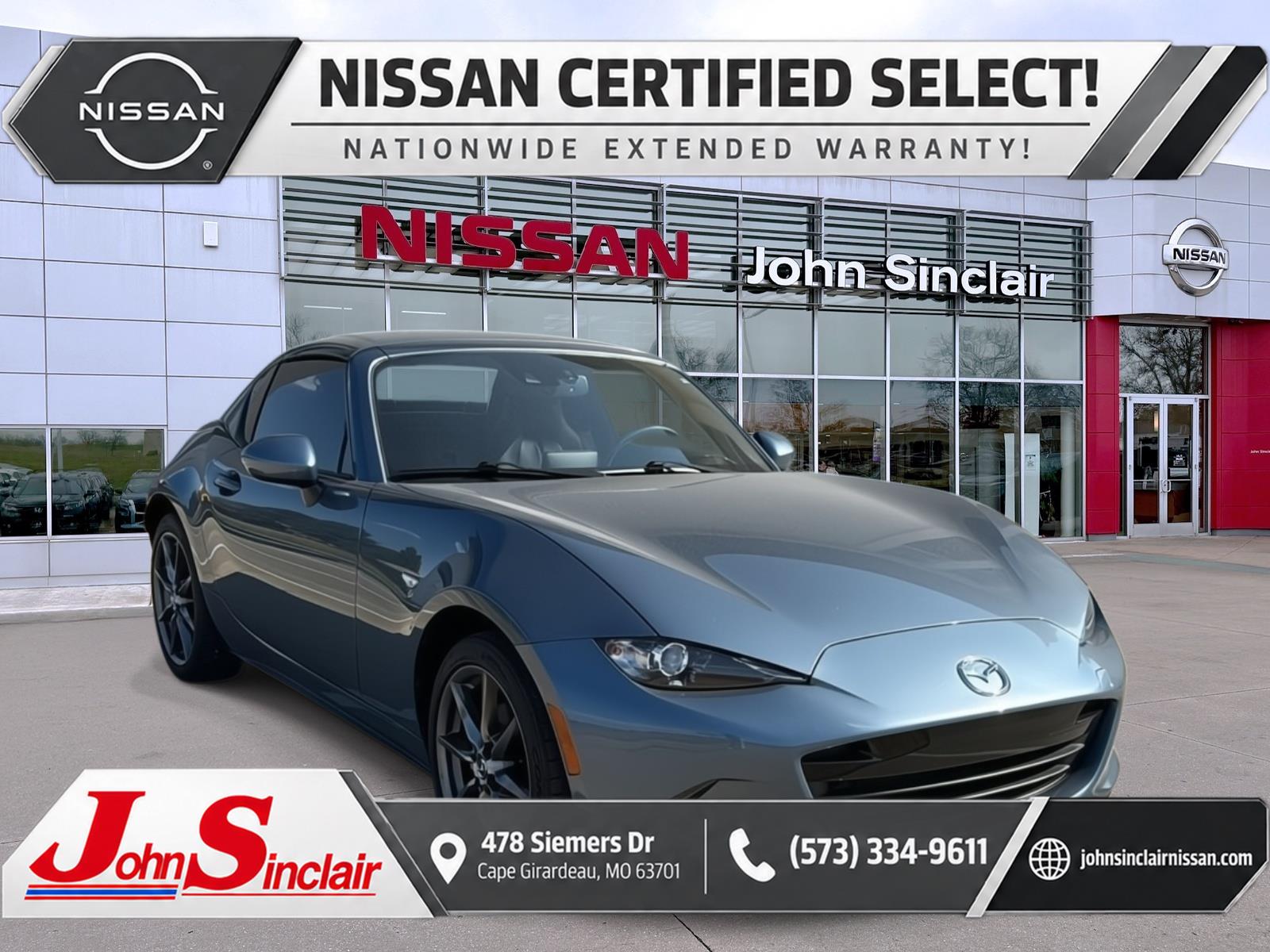 Blue Reflex Mica 2017 Mazda MX-5 Miata Convertible Rear-Wheel Drive Automatic