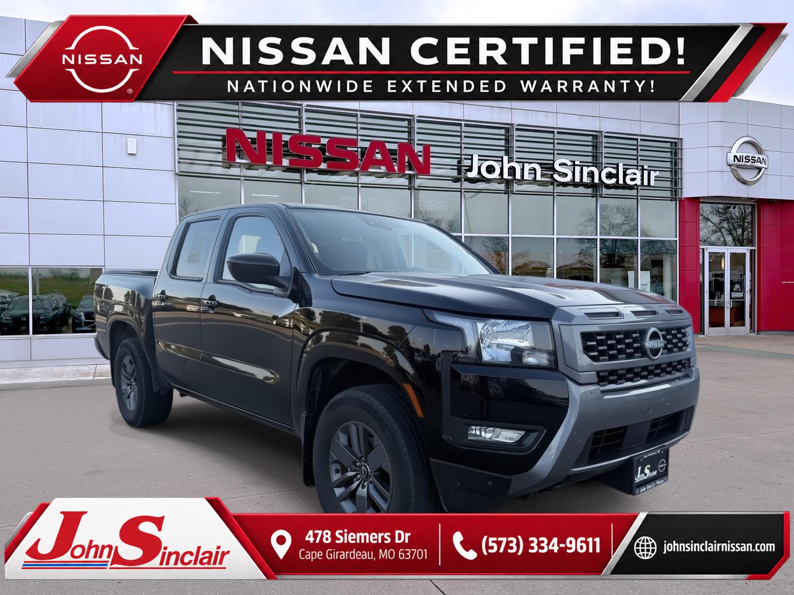 Super Black 2025 Nissan Frontier Pickup Truck Four-Wheel Drive Automatic