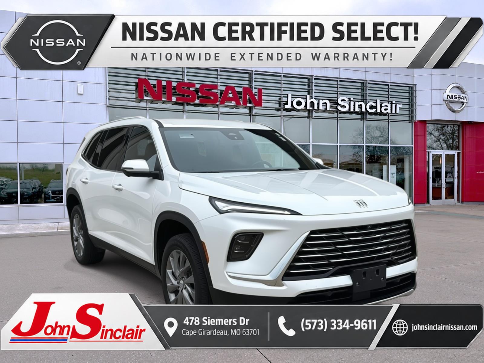 White Frost Tricoat 2025 Buick Enclave SUV / Crossover Front-Wheel Drive 8-Speed Automatic