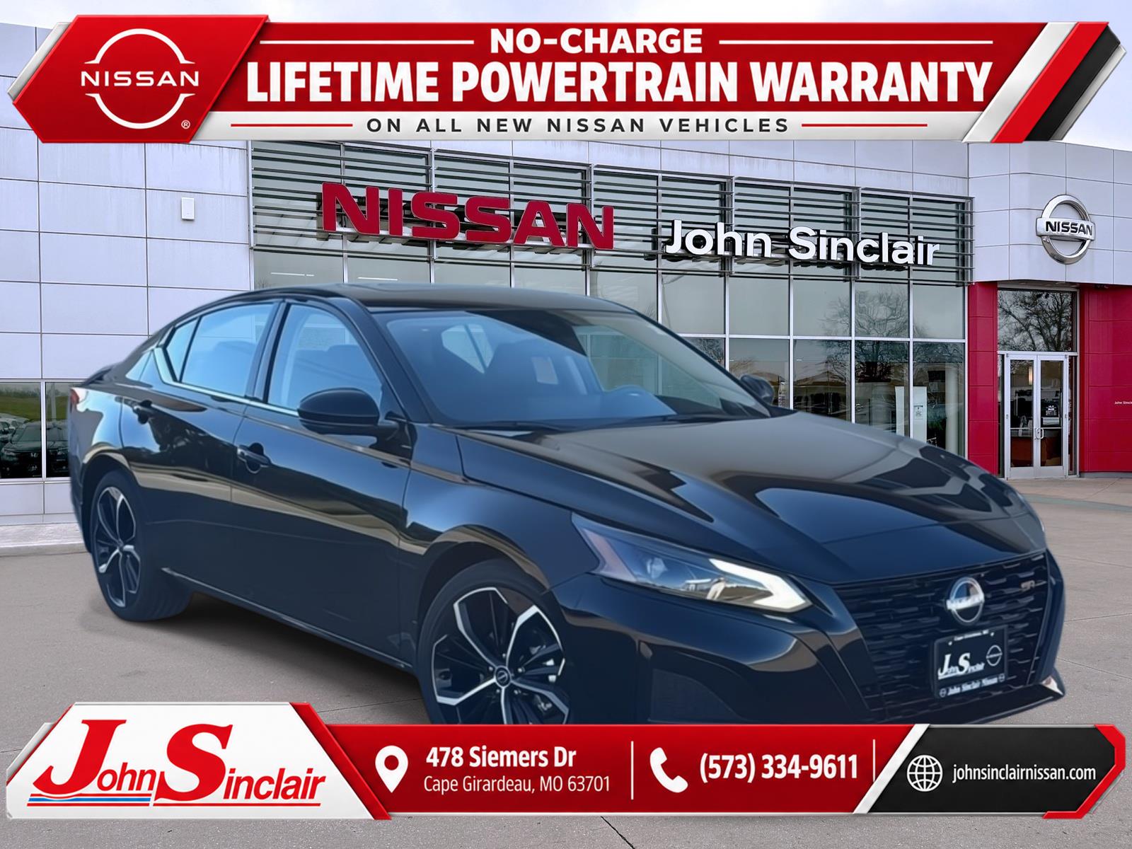 Super Black 2026 Nissan Altima Sedan Front-Wheel Drive Continuously Variable Transmission