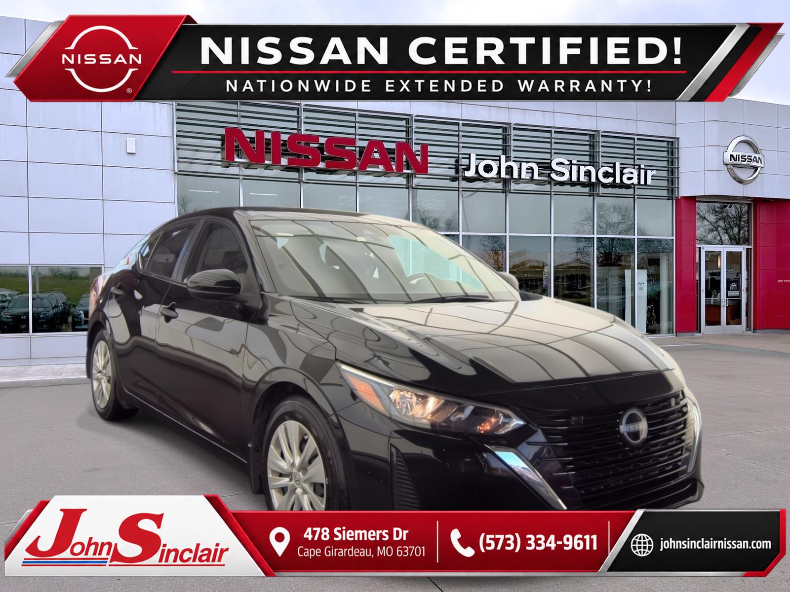 Super Black 2024 Nissan Sentra Sedan Front-Wheel Drive Continuously Variable Transmission