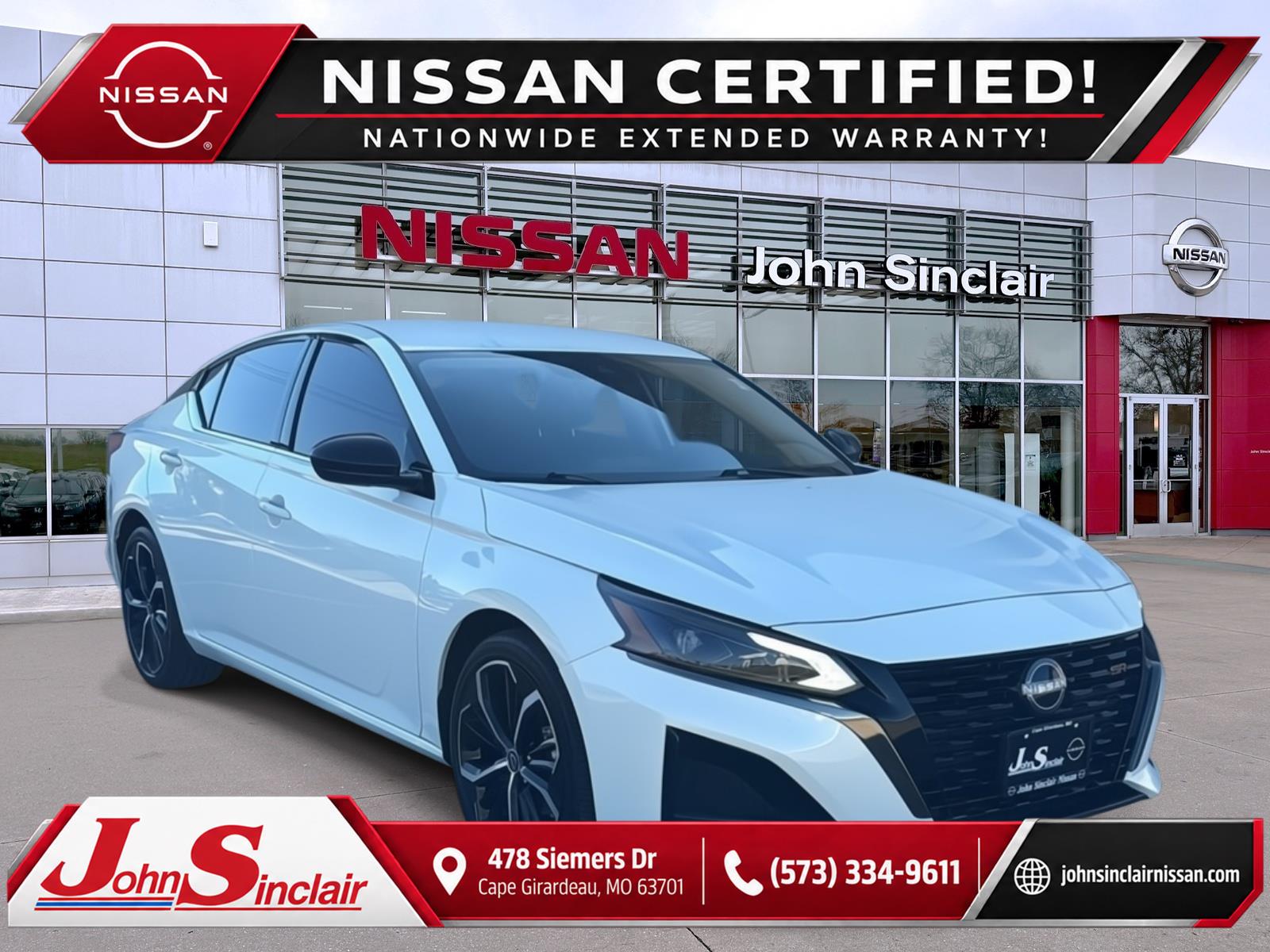 Pearl White Tricoat 2025 Nissan Altima Sedan Front-Wheel Drive Continuously Variable Transmission