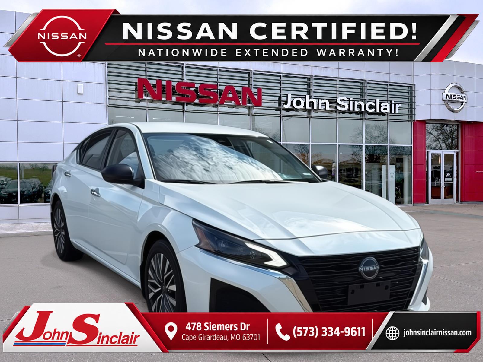 Pearl White Tricoat 2024 Nissan Altima Sedan Front-Wheel Drive Continuously Variable Transmission