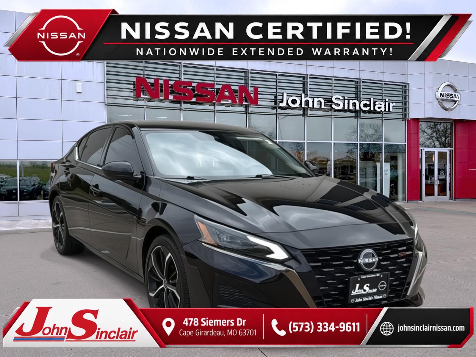 Super Black 2025 Nissan Altima Sedan Front-Wheel Drive Continuously Variable Transmission