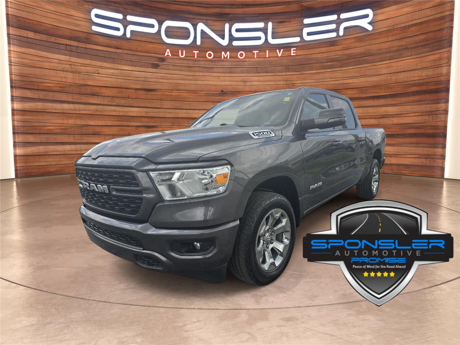 Gray (Granite Crystal Metallic Clearcoat) 2023 RAM 1500 Pickup Truck Four-Wheel Drive 8-Speed Automatic