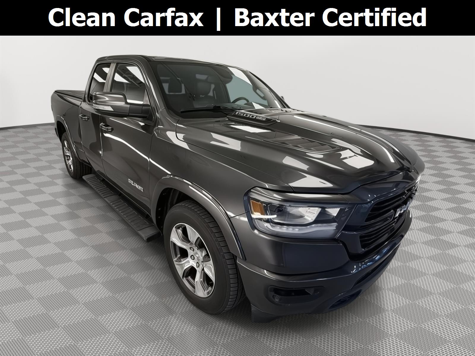 Gray (Granite Crystal Metallic Clearcoat) 2020 RAM 1500 Laramie Quad Cab RWD Pickup Truck 4X2 8-Speed Automatic