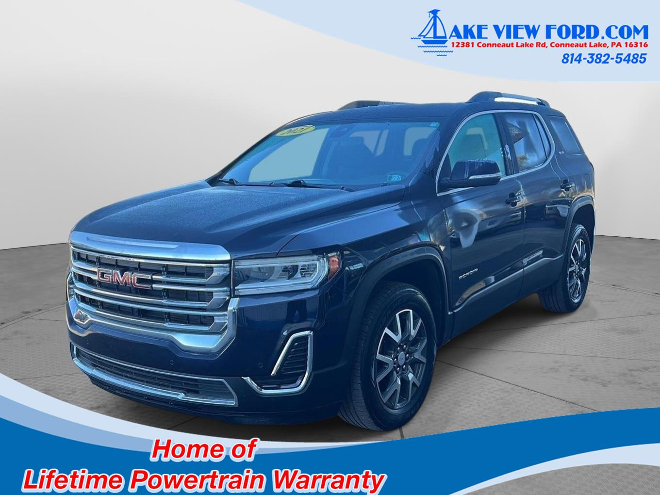 Midnight Blue Metallic 2021 GMC Acadia SUV / Crossover Four-Wheel Drive 9-Speed Automatic