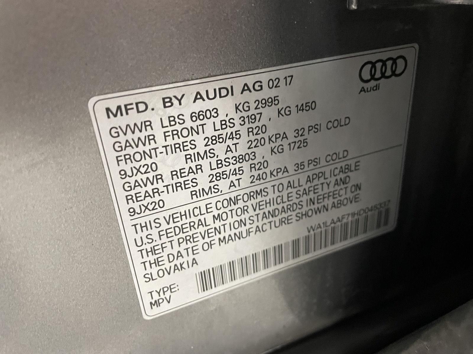 Used 2017 Audi Q7 Premium Plus SUV for sale in St Joseph MO