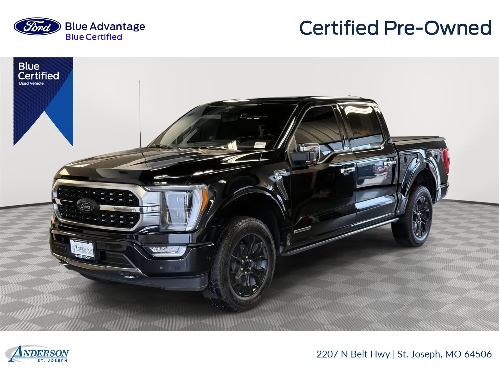 Agate Black 2021 Ford F-150 Platinum SuperCrew 4WD Pickup Truck Four-Wheel Drive Automatic