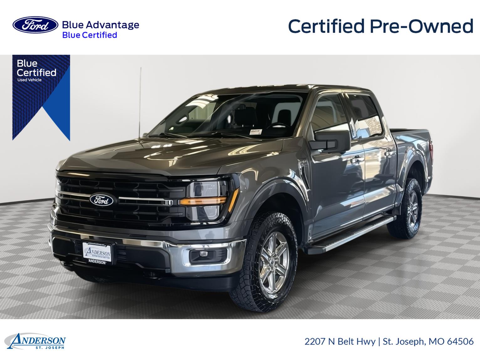 Carbonized Gray Metallic 2024 Ford F-150 XLT SuperCrew 4WD Pickup Truck Four-Wheel Drive Automatic