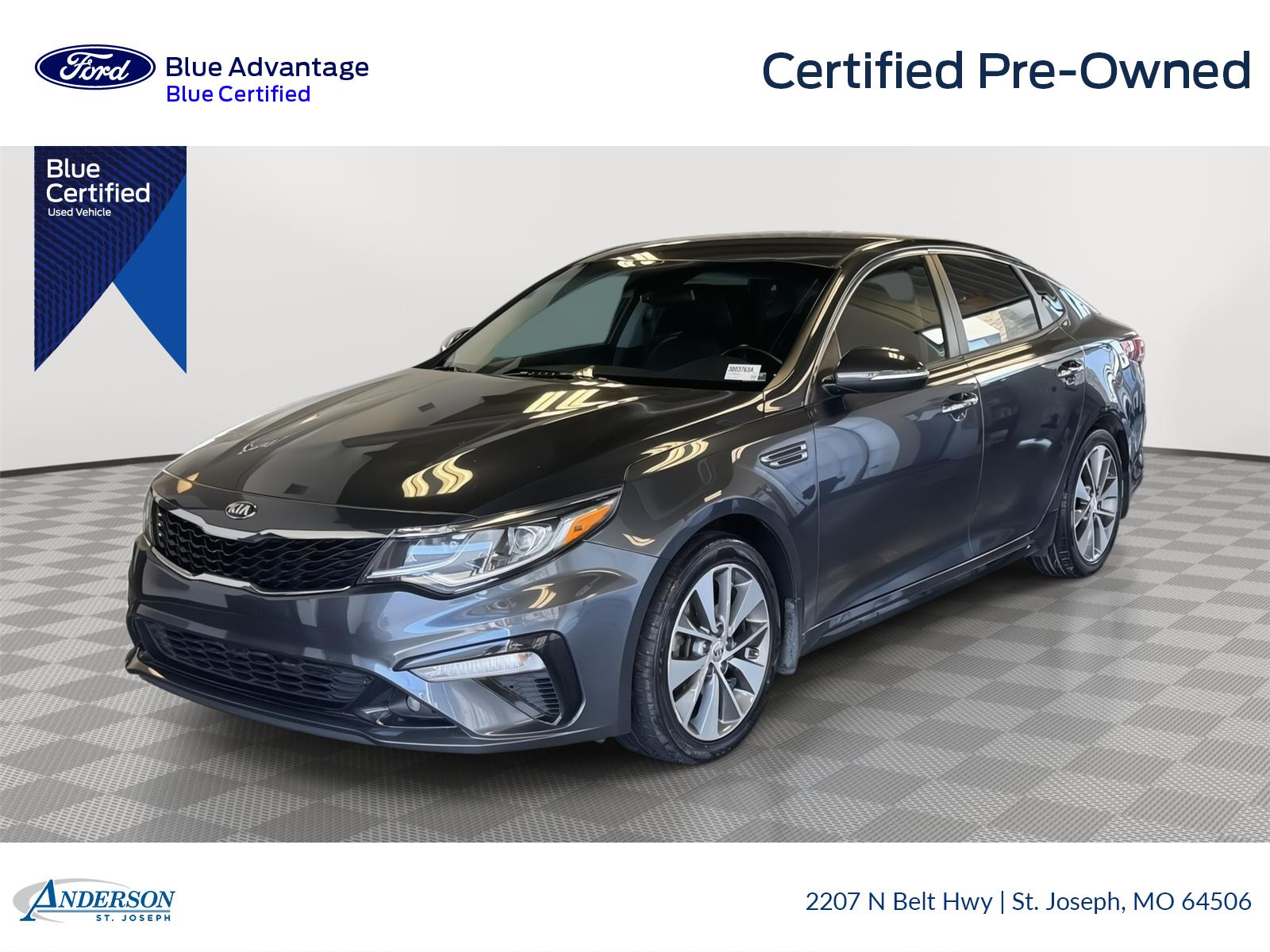 Gray (Platinum Graphite) 2019 Kia Optima S FWD Sedan Front-Wheel Drive 6-Speed Automatic