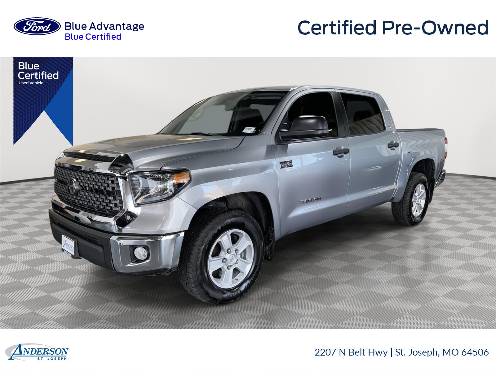 Silver Sky Metallic 2020 Toyota Tundra SR5 CrewMax 4WD Pickup Truck Four-Wheel Drive 6-Speed Automatic
