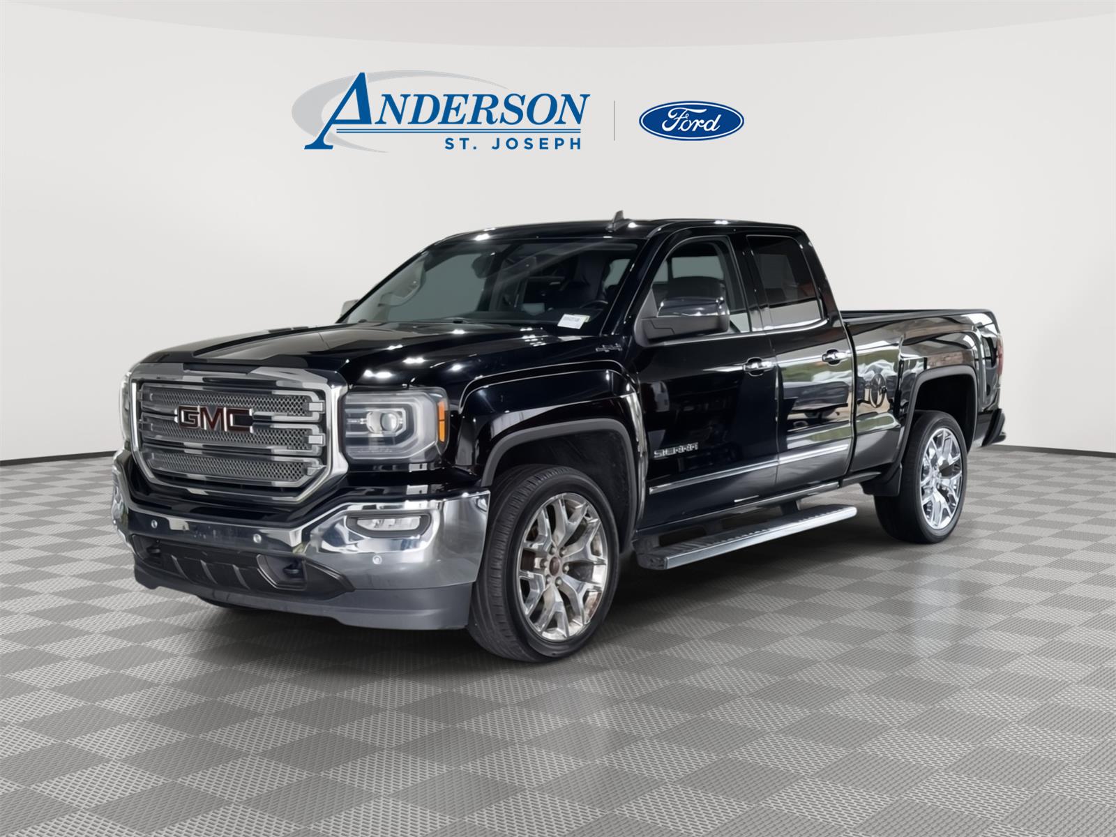 Onyx Black 2016 GMC Sierra 1500 SLT Double Cab 4WD Pickup Truck Four-Wheel Drive 8-Speed Automatic