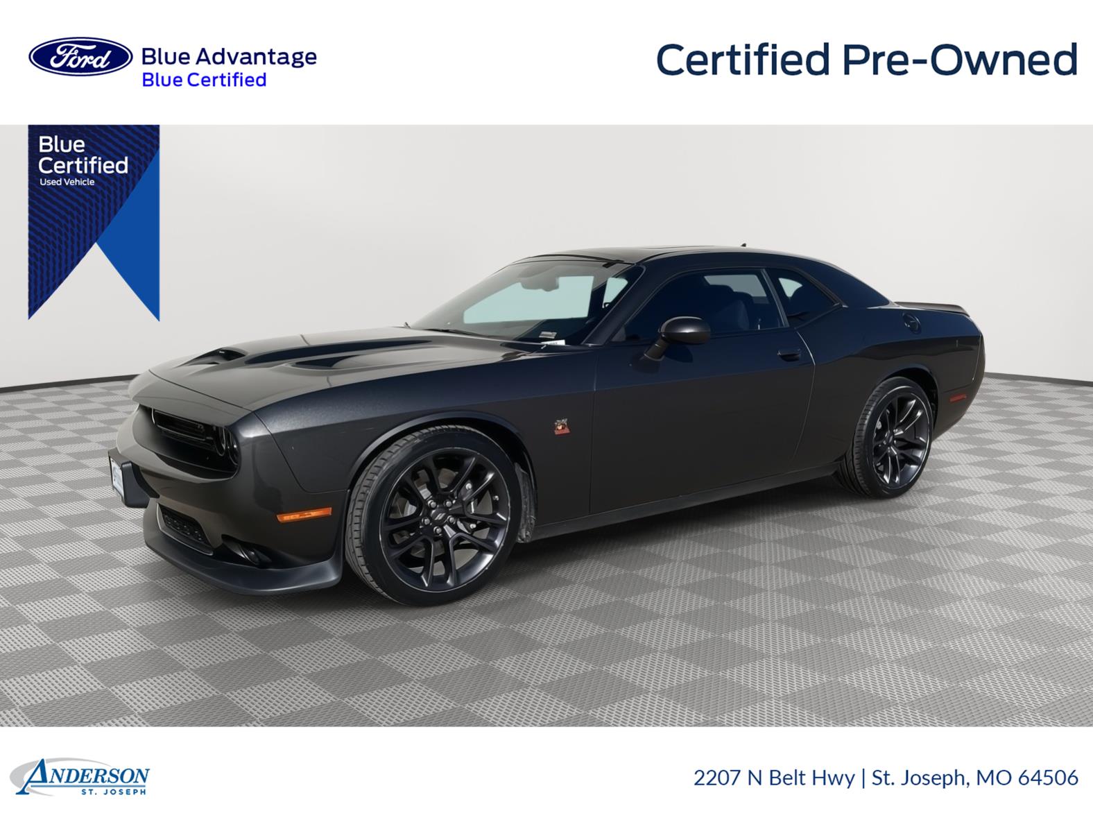 Gray (Granite Pearlcoat) 2020 Dodge Challenger R/T Scat Pack RWD Coupe Rear-Wheel Drive 8-Speed Automatic