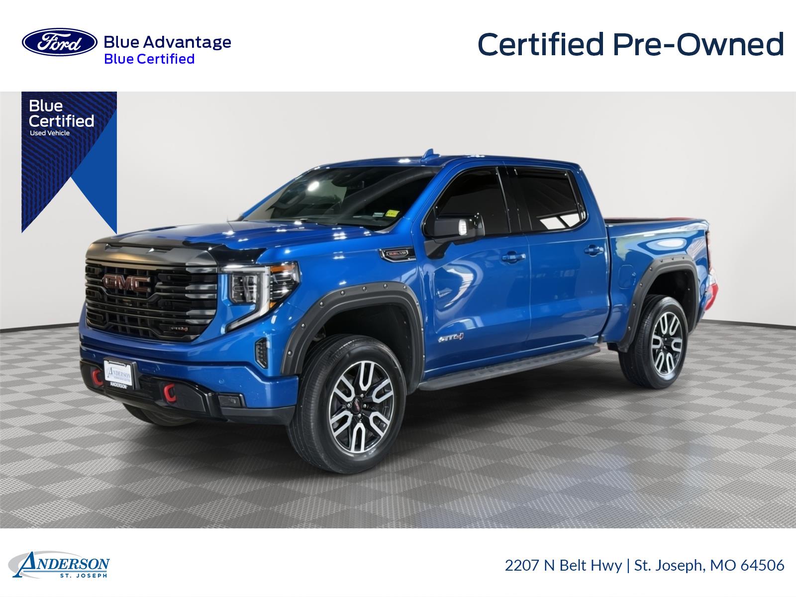 Dynamic Blue Metallic 2022 GMC Sierra 1500 Pickup Truck Four-Wheel Drive Automatic