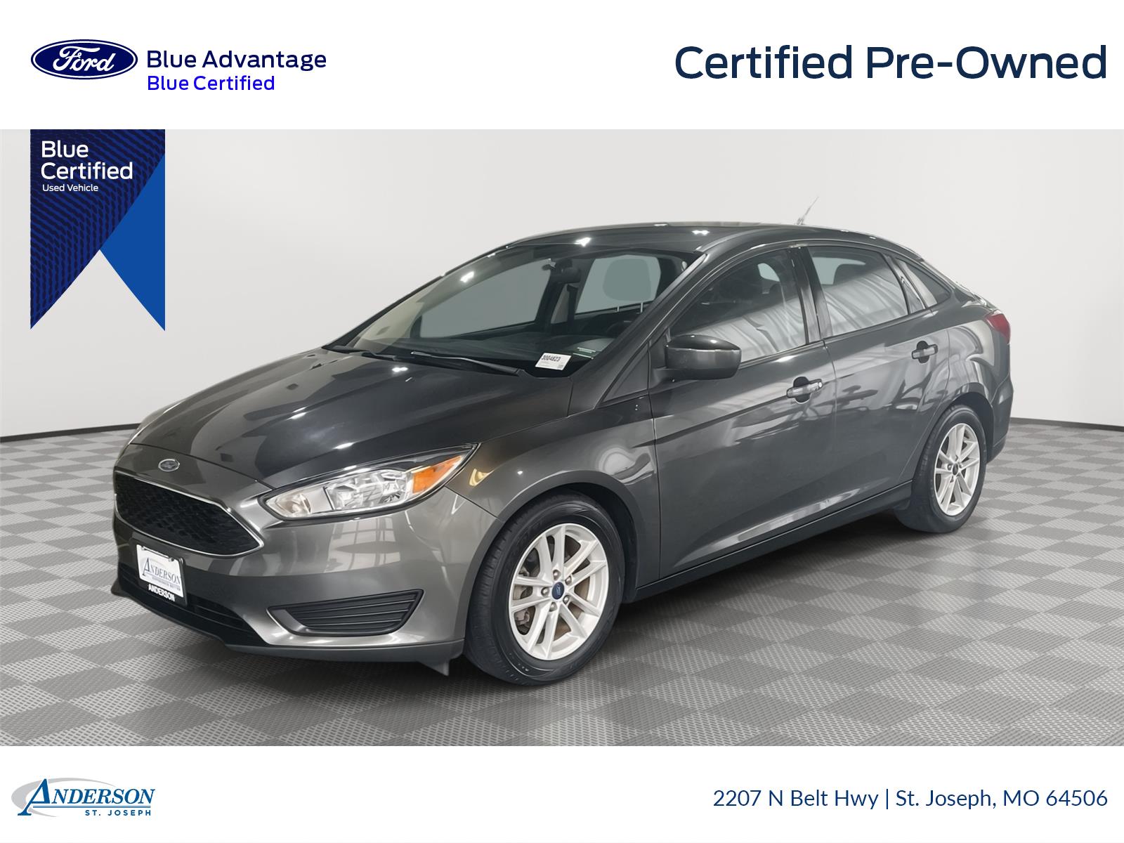 Gray (Magnetic) 2018 Ford Focus Sedan Front-Wheel Drive 6-Speed Manual