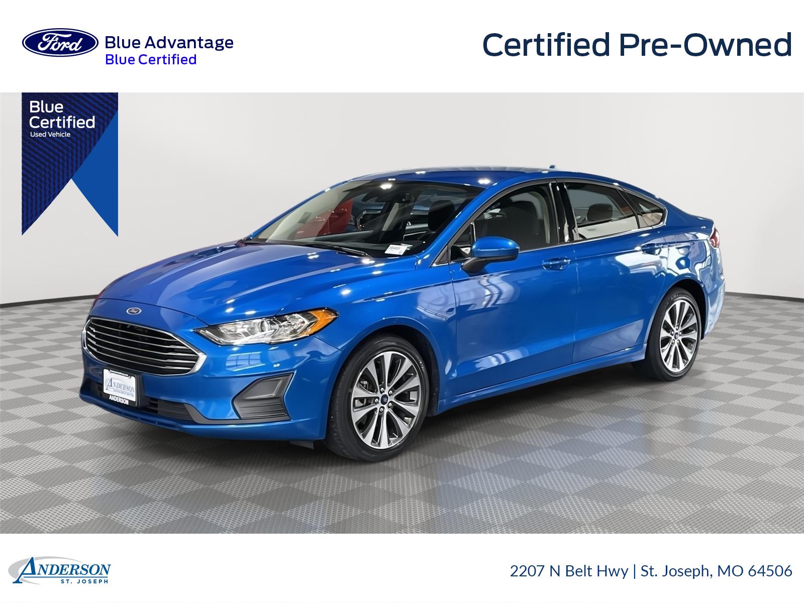 Velocity Blue 2020 Ford Fusion Sedan All-Wheel Drive 6-Speed Automatic