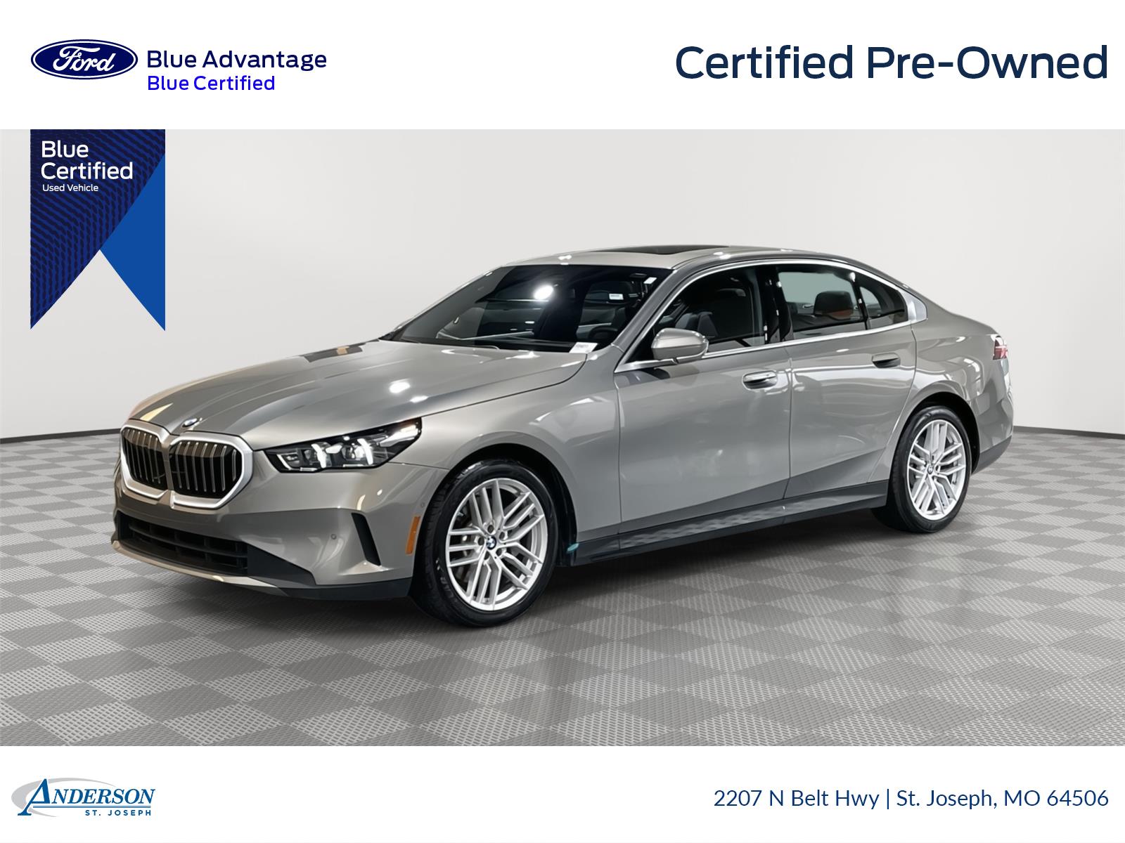 Gray (Oxide Grey Metallic) 2024 BMW 5 Series Sedan All-Wheel Drive Automatic